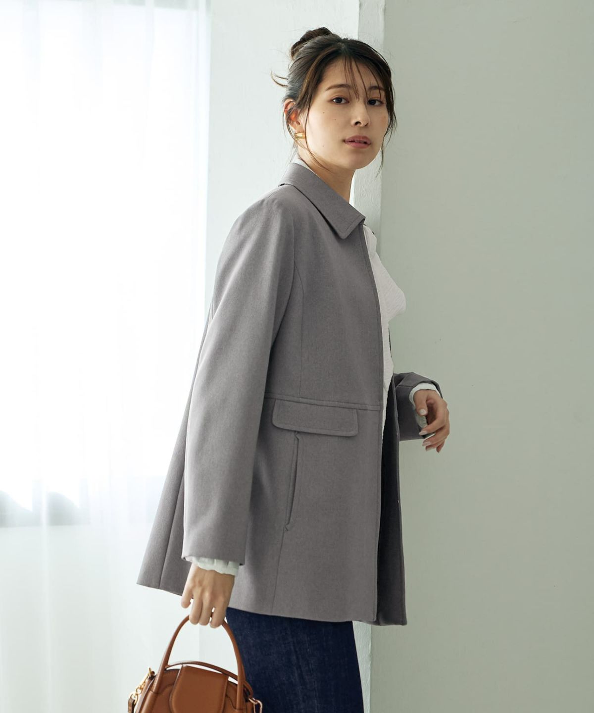 着用イメージ 168cm グレー