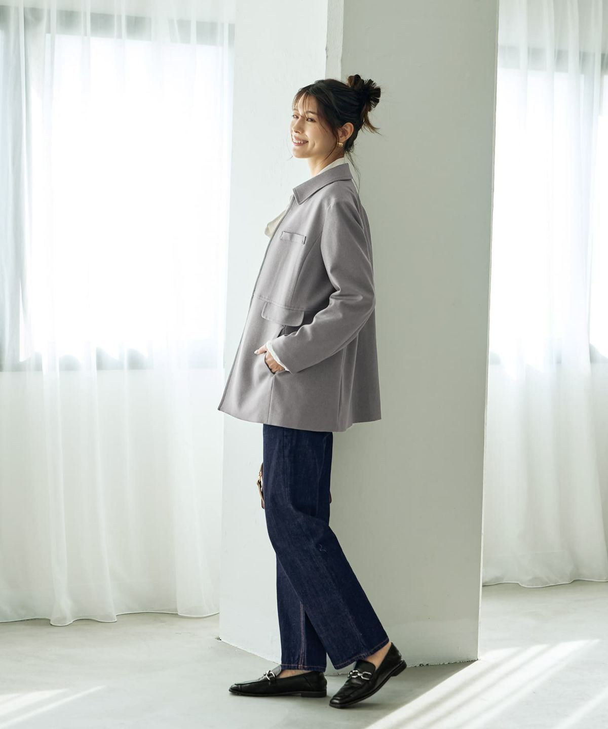 着用イメージ 168cm グレー