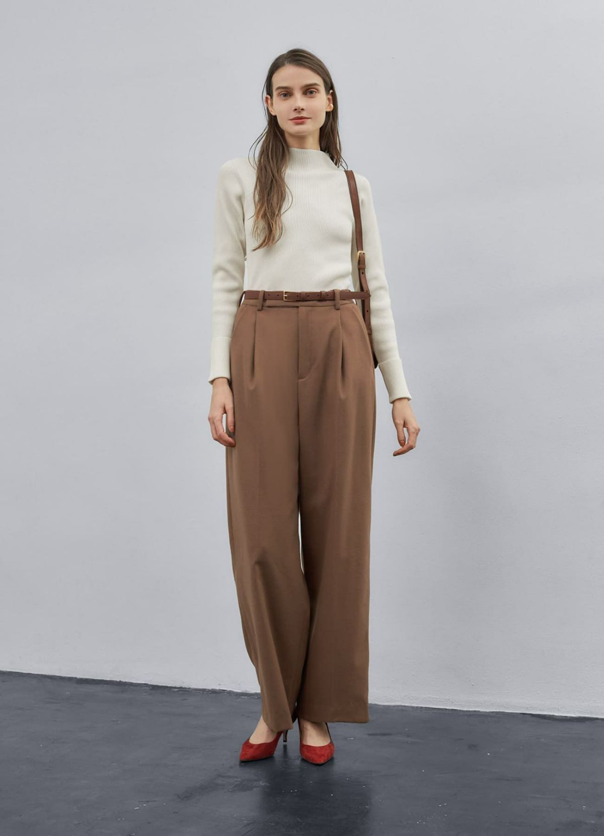 着用イメージ 173cm ブラウン