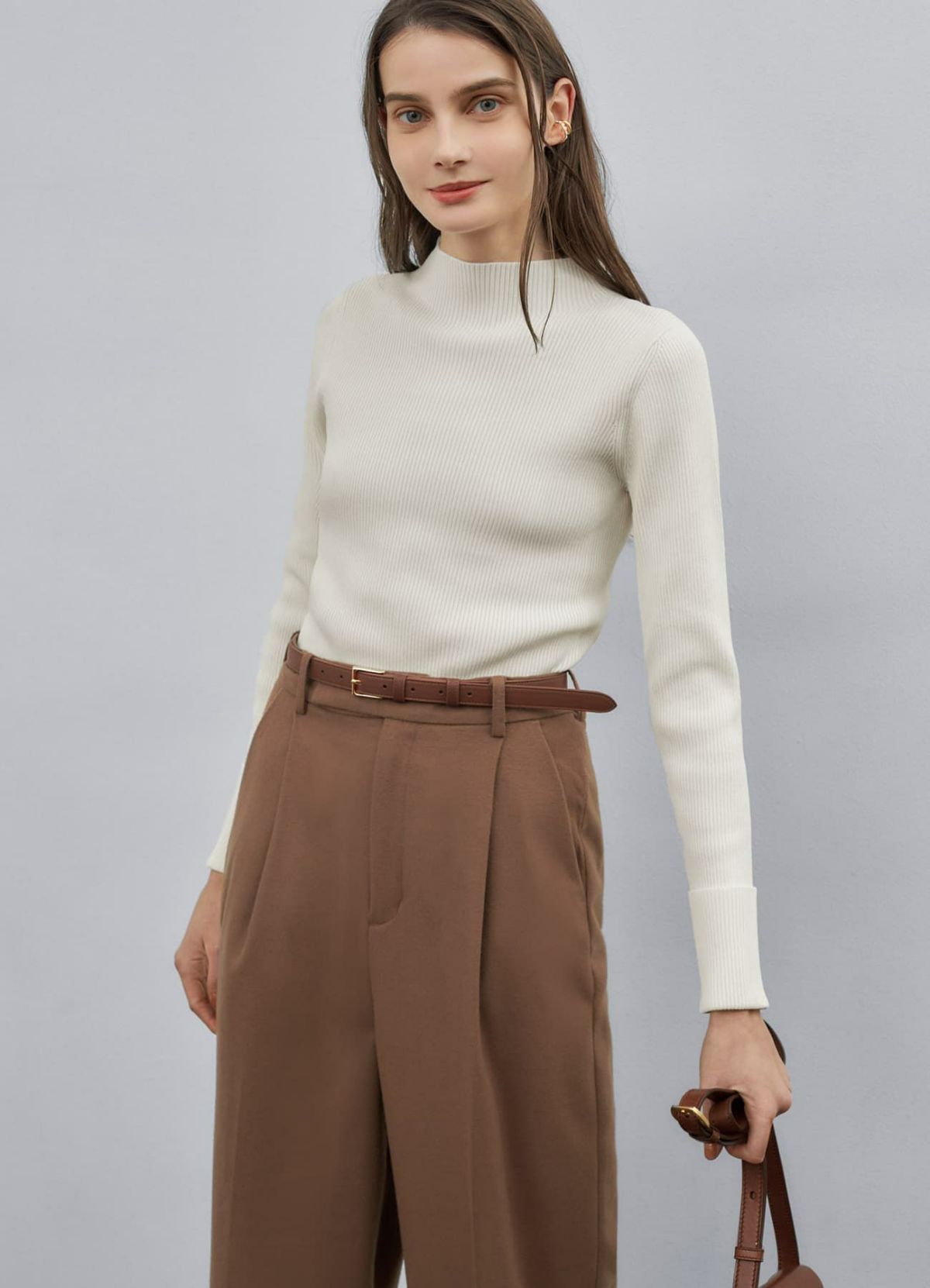 着用イメージ 173cm ブラウン