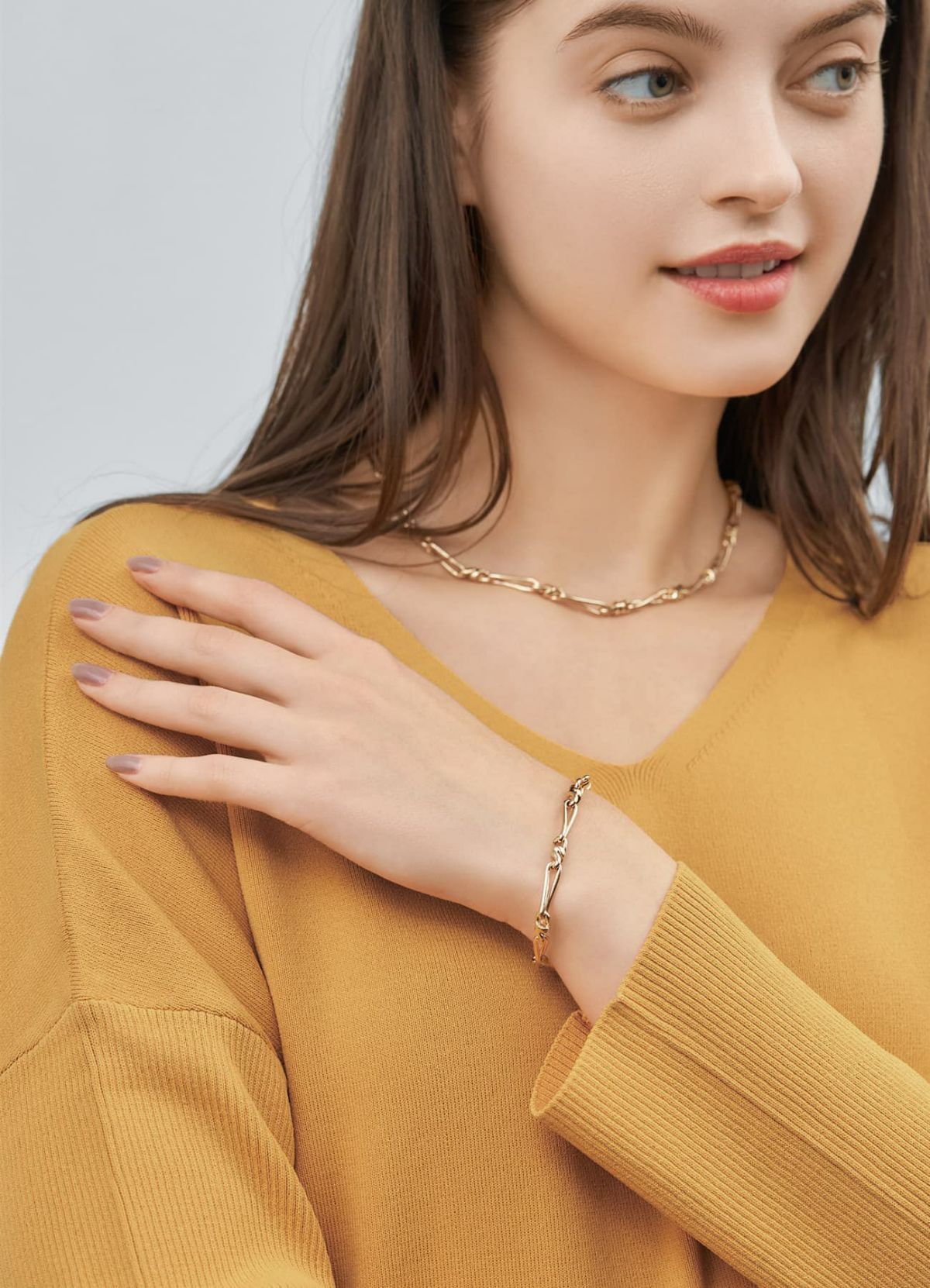 ツイストパーツチェーンブレスレット