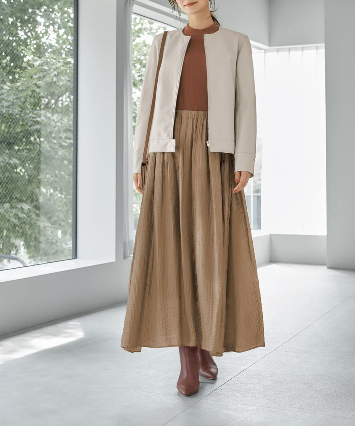 着用イメージ 165cm 着用サイズ 02 ベージュ