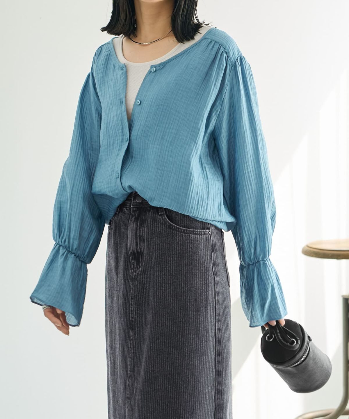 着用イメージ 164cm ライトブルー