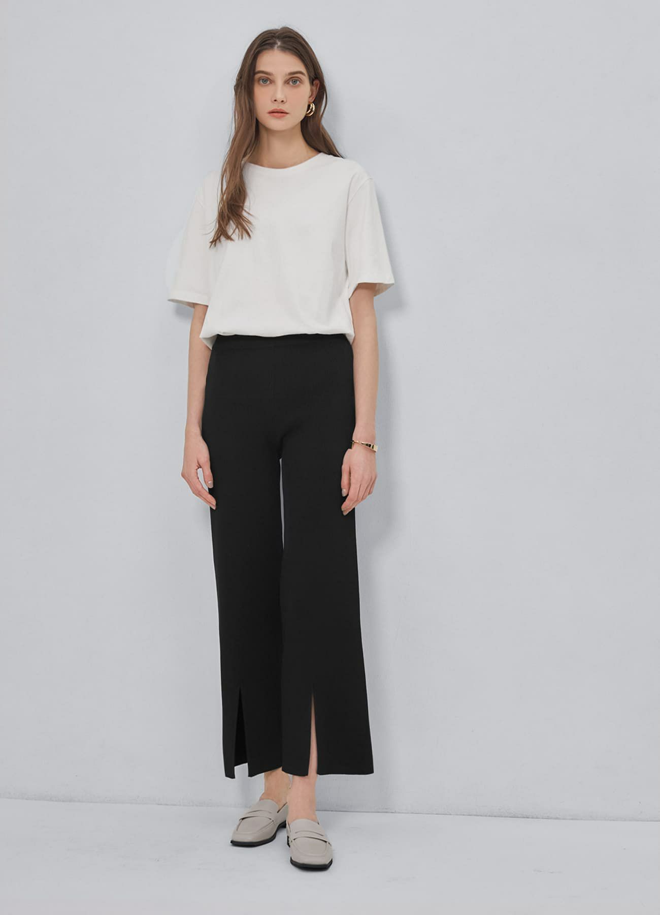 着用イメージ 173cm グレイッシュホワイト