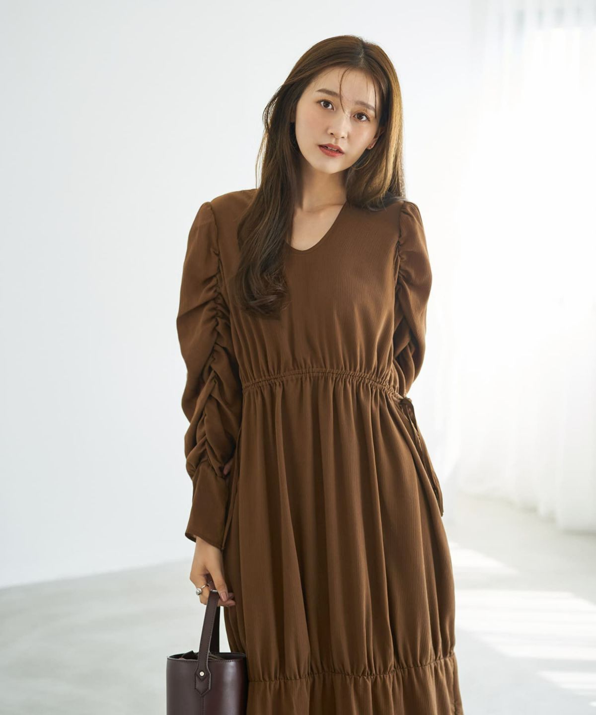 着用イメージ 166cm ソフトブラウン