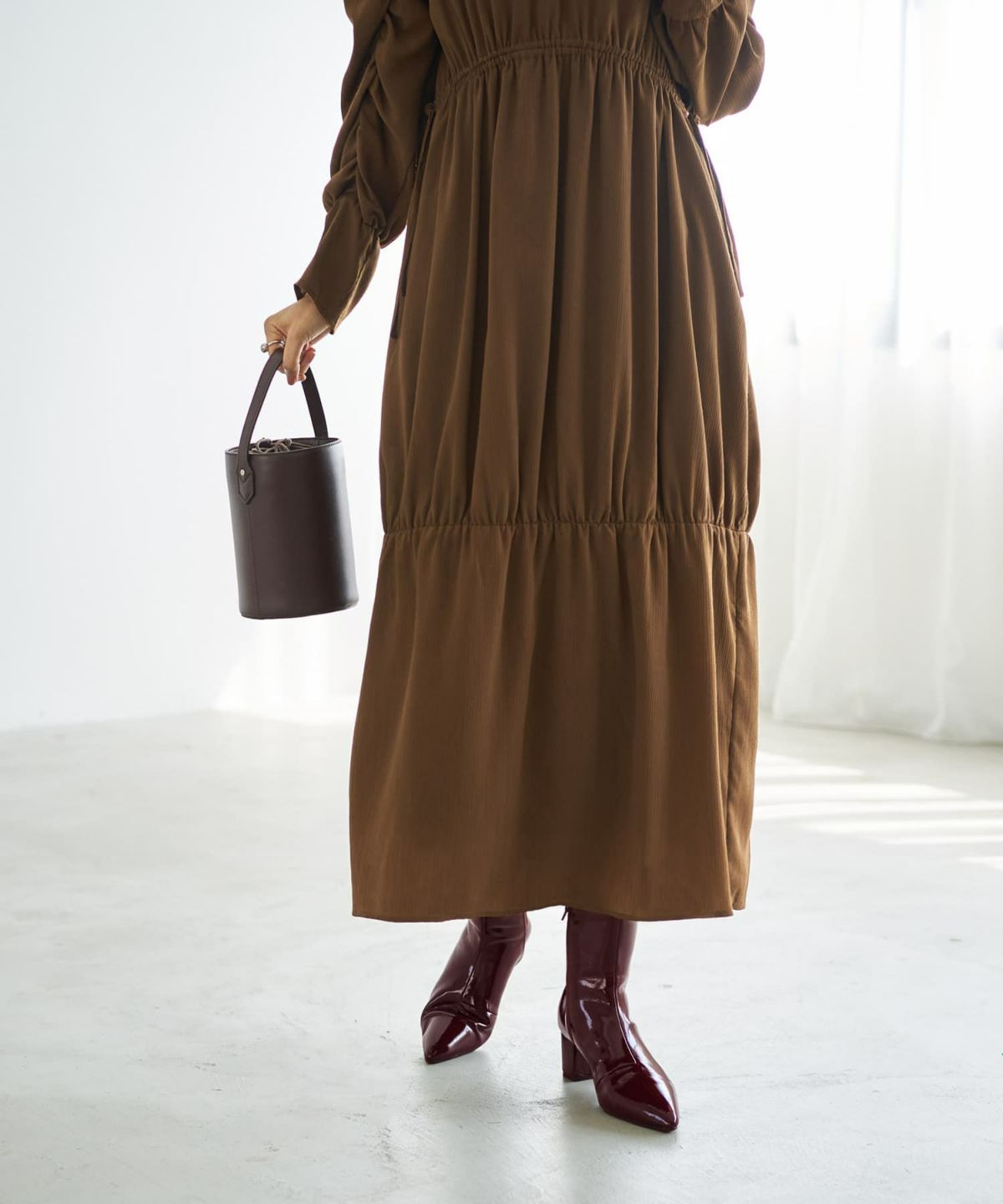 着用イメージ 166cm ソフトブラウン