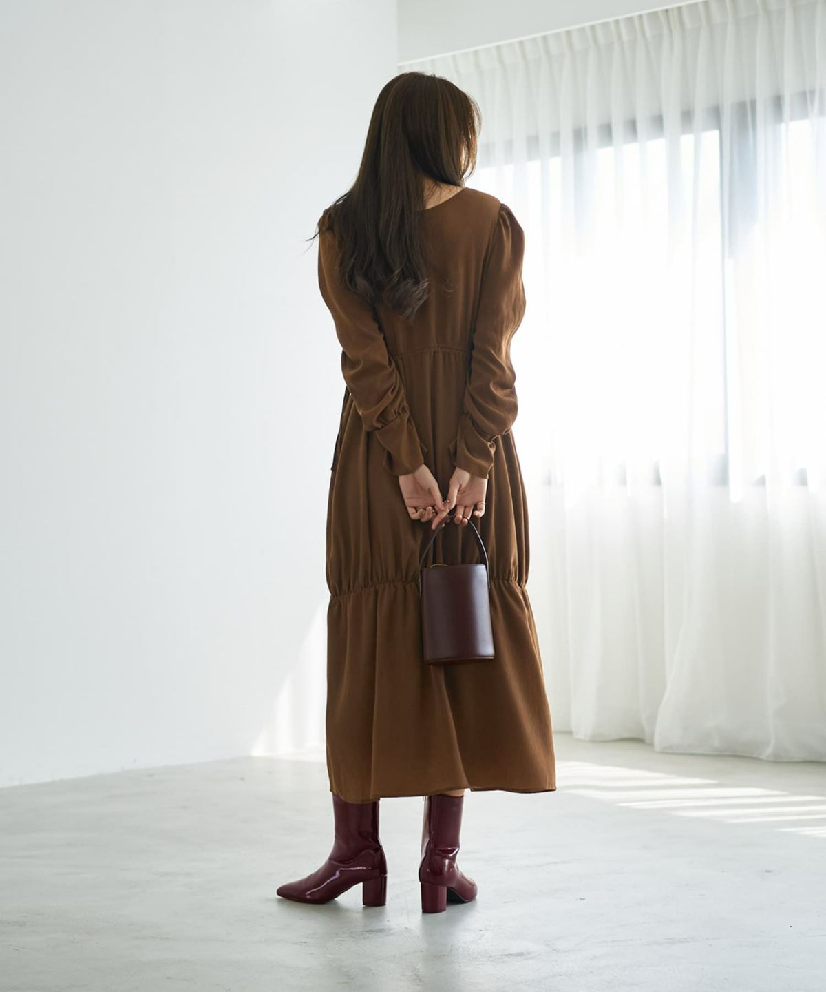 着用イメージ 166cm ソフトブラウン