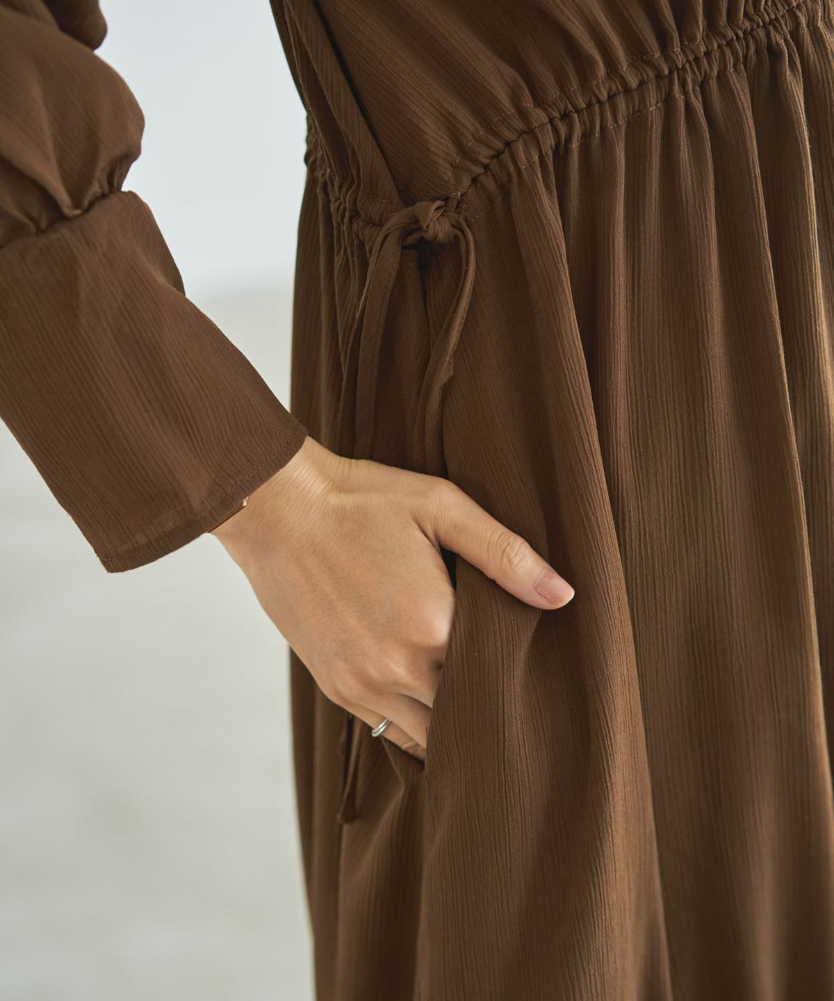 着用イメージ 166cm ソフトブラウン