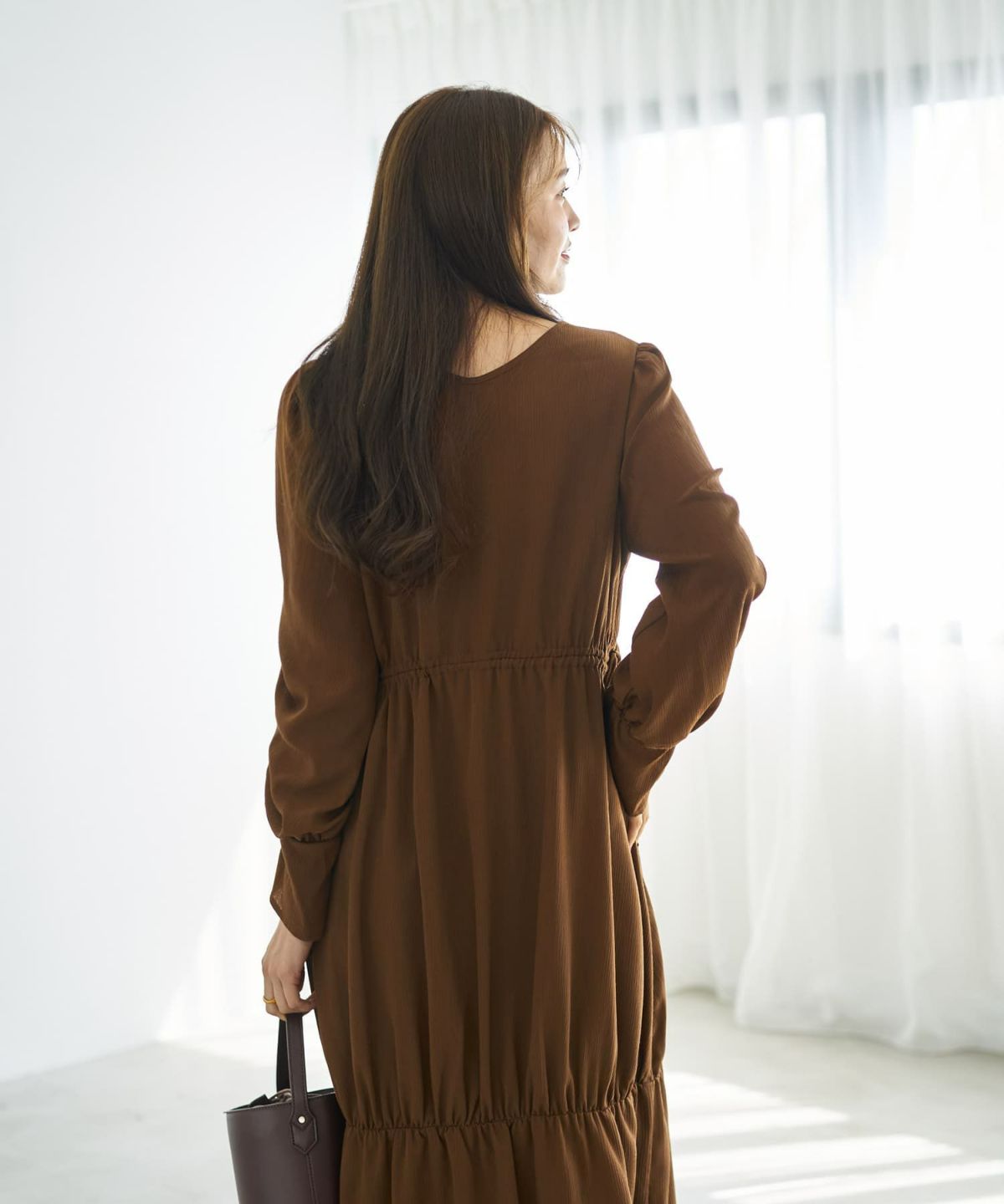 着用イメージ 166cm ソフトブラウン