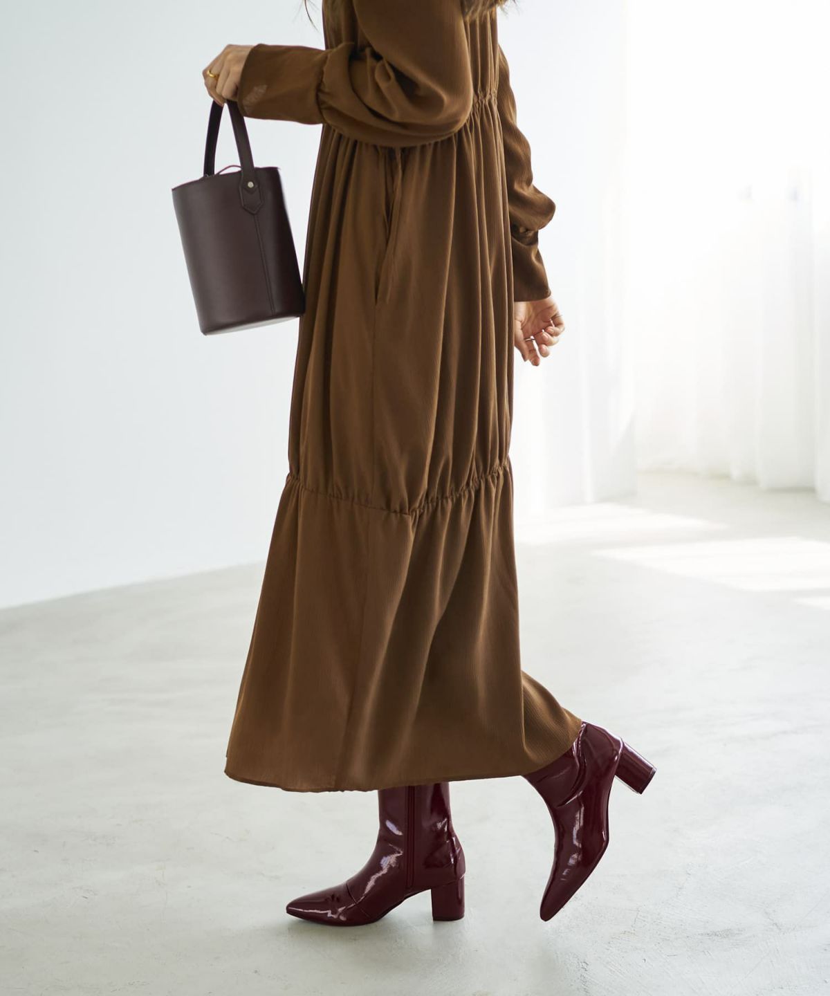 着用イメージ 166cm ソフトブラウン