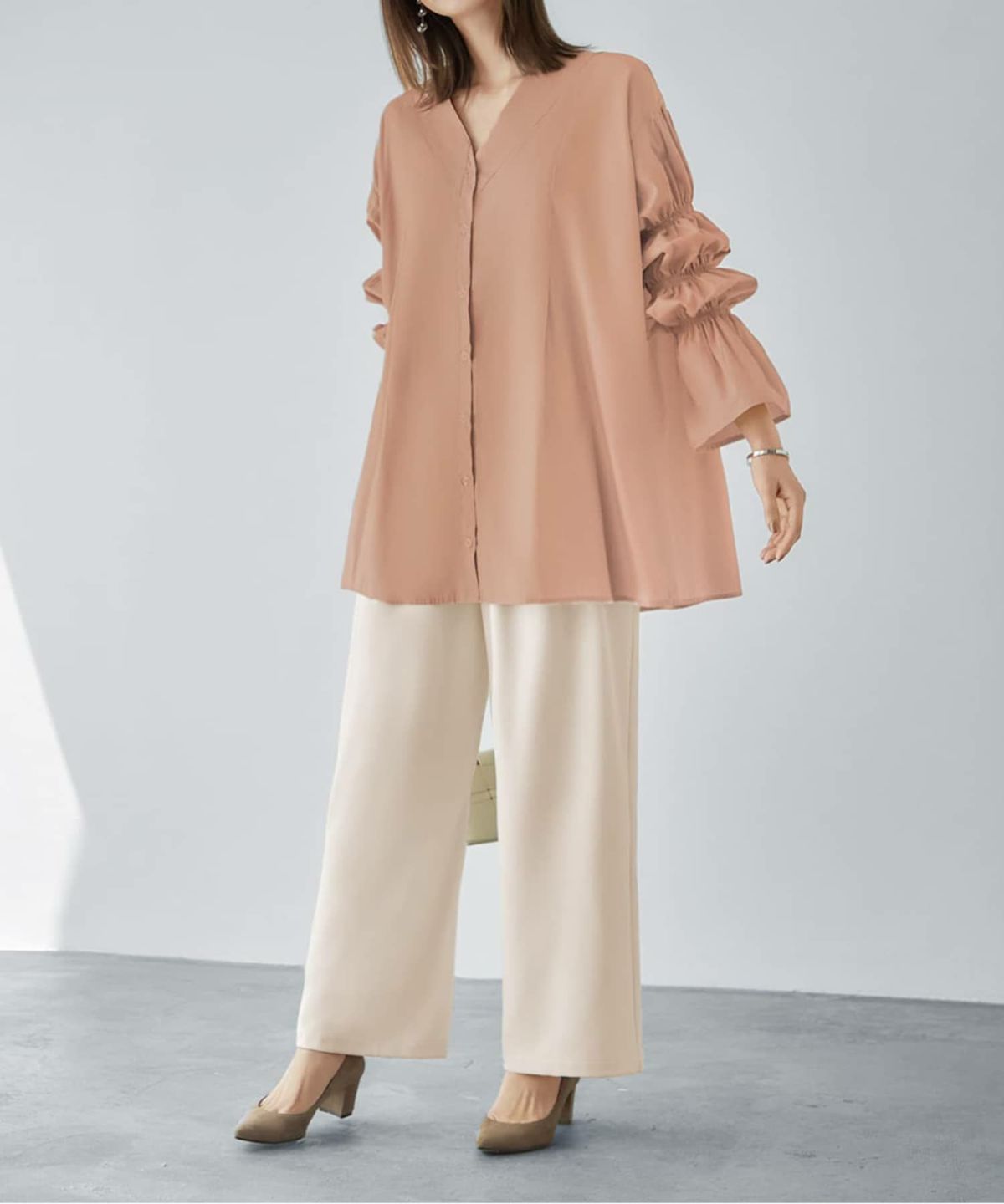 着用イメージ 153cm アプリコット