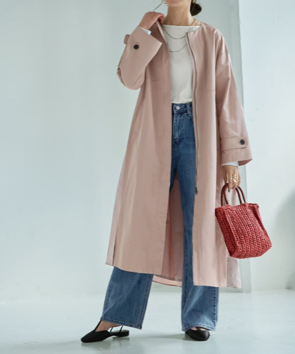 着用イメージ 165cm ニュアンスピンク