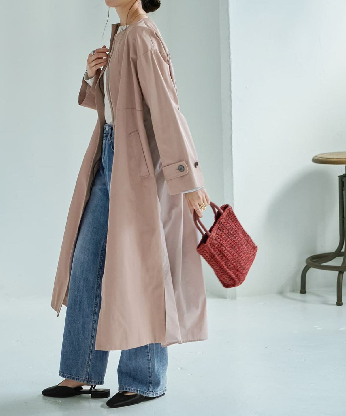 着用イメージ 165cm ニュアンスピンク