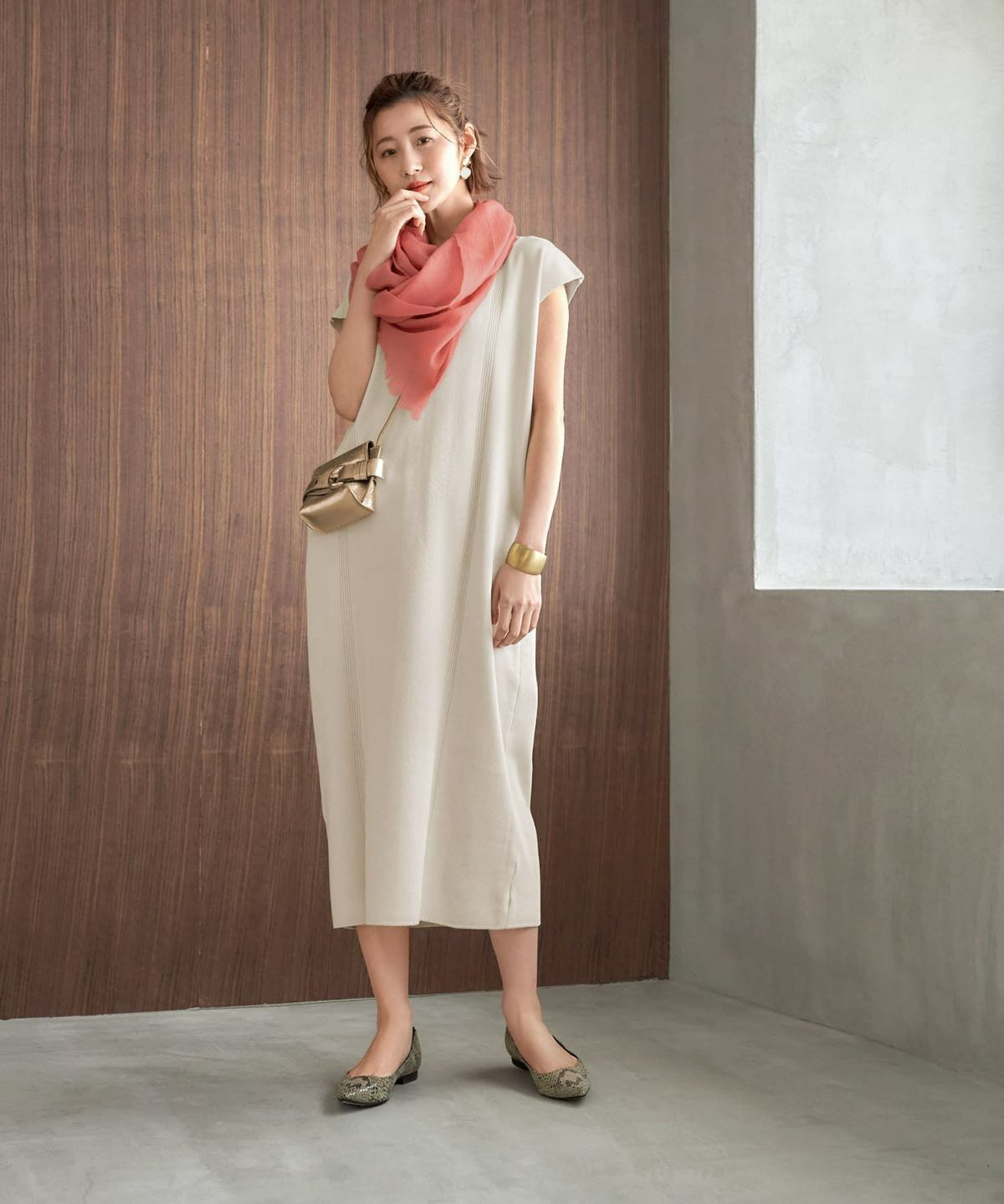 着用イメージ 166㎝　サーモンピンク