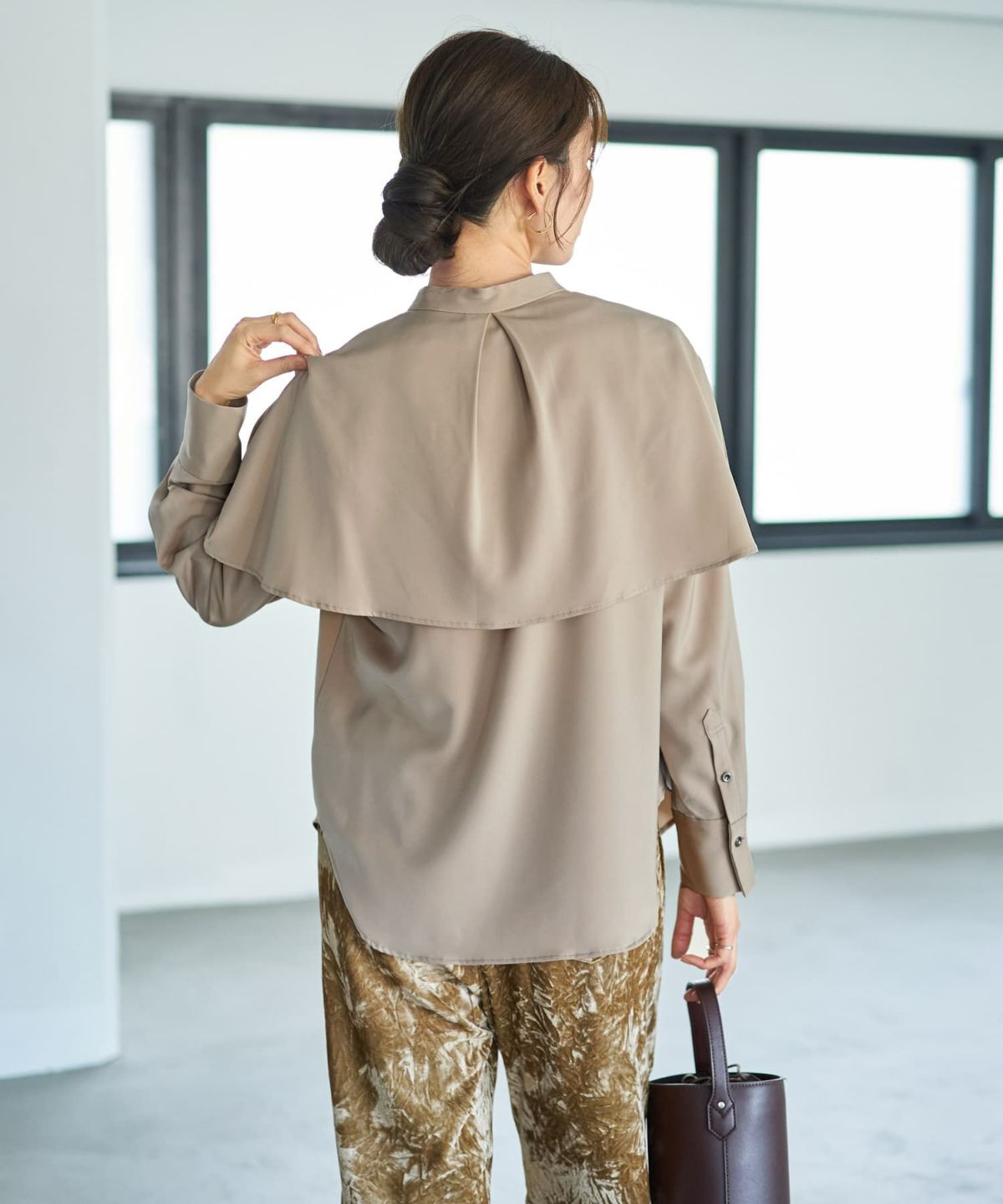 着用イメージ 166cm ライトベージュ