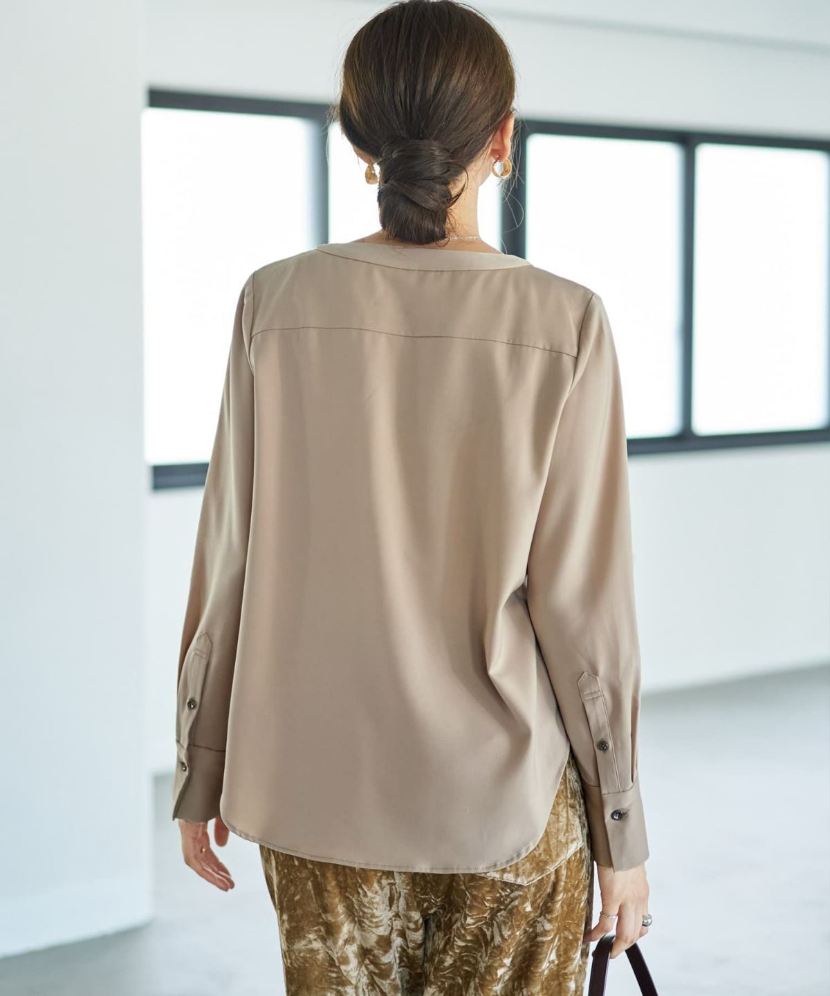 着用イメージ 166cm ライトベージュ