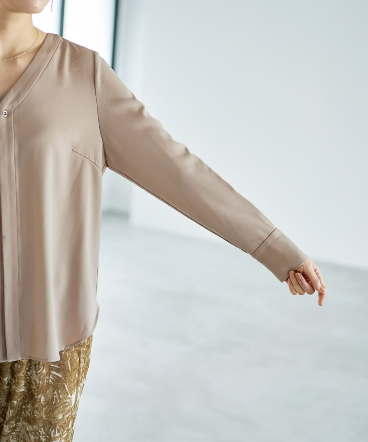 着用イメージ 166cm ライトベージュ