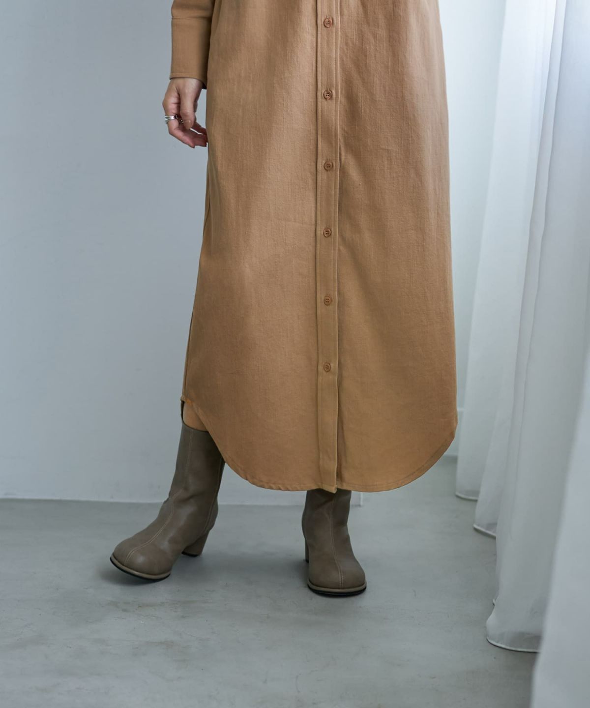 着用イメージ 166cm キャメルベージュ 02サイズ