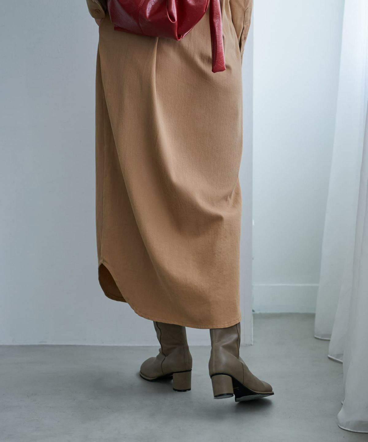 着用イメージ 166cm キャメルベージュ 02サイズ