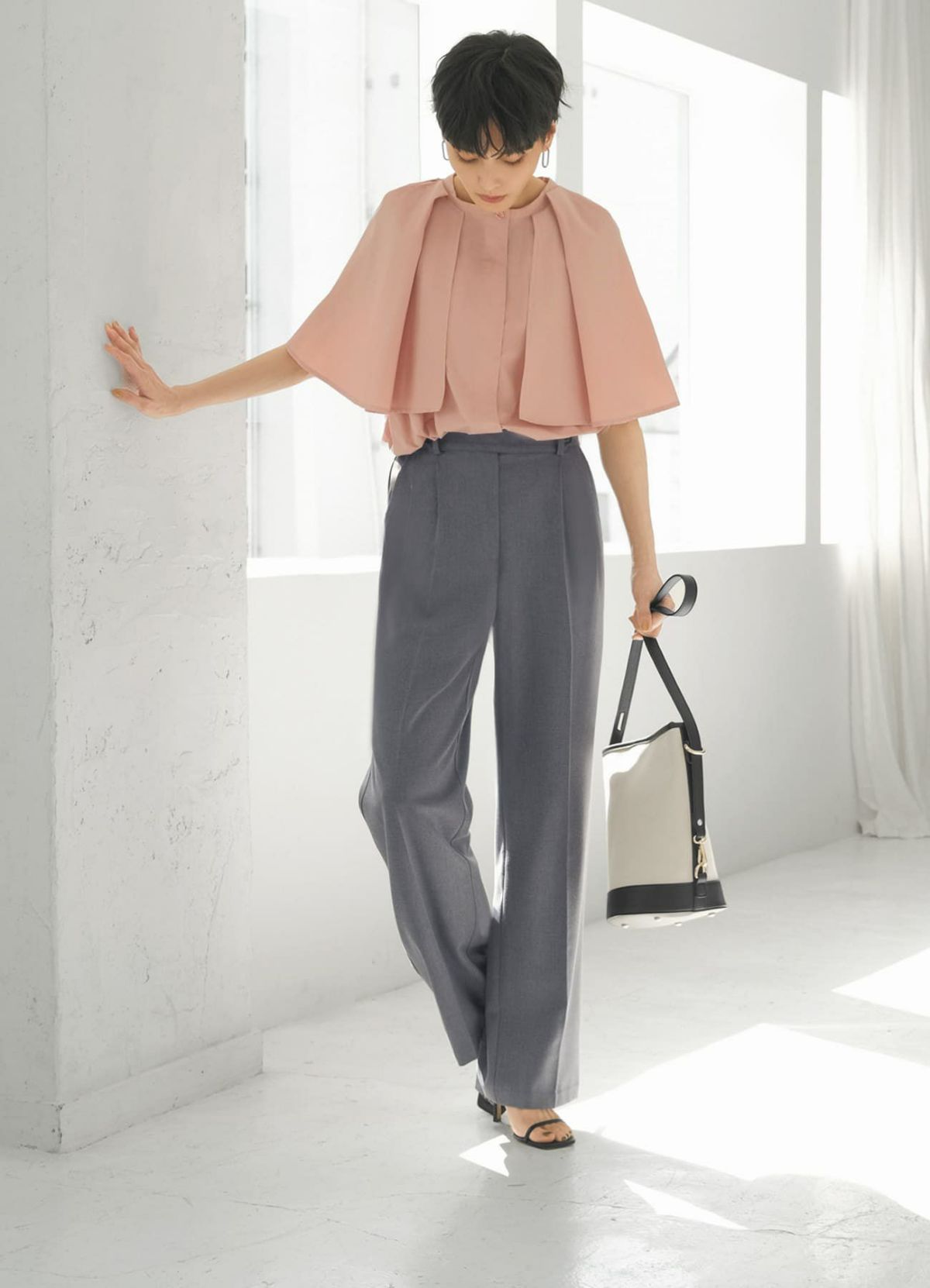 着用イメージ 165cm ピーチ