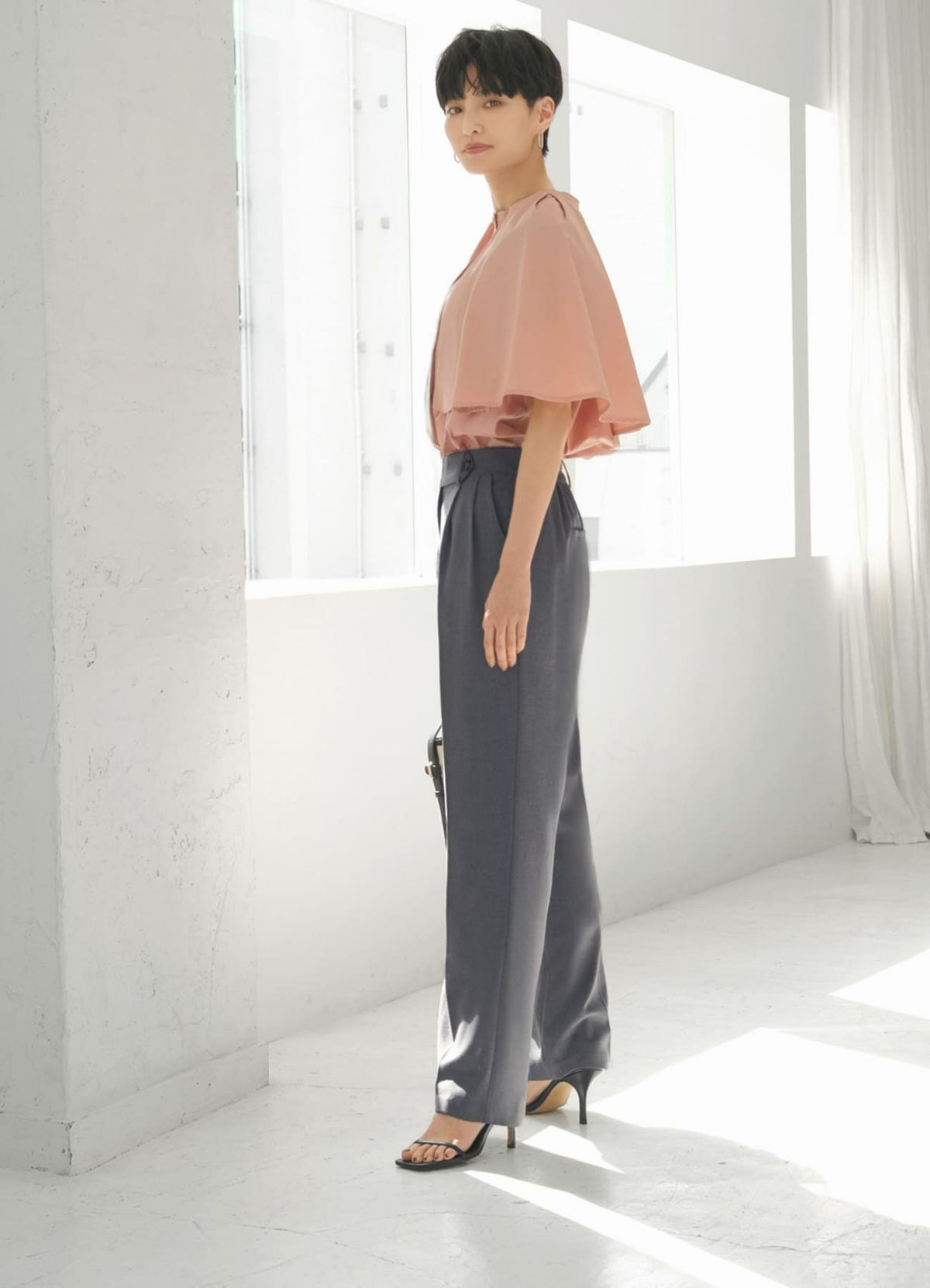 着用イメージ 165cm ピーチ