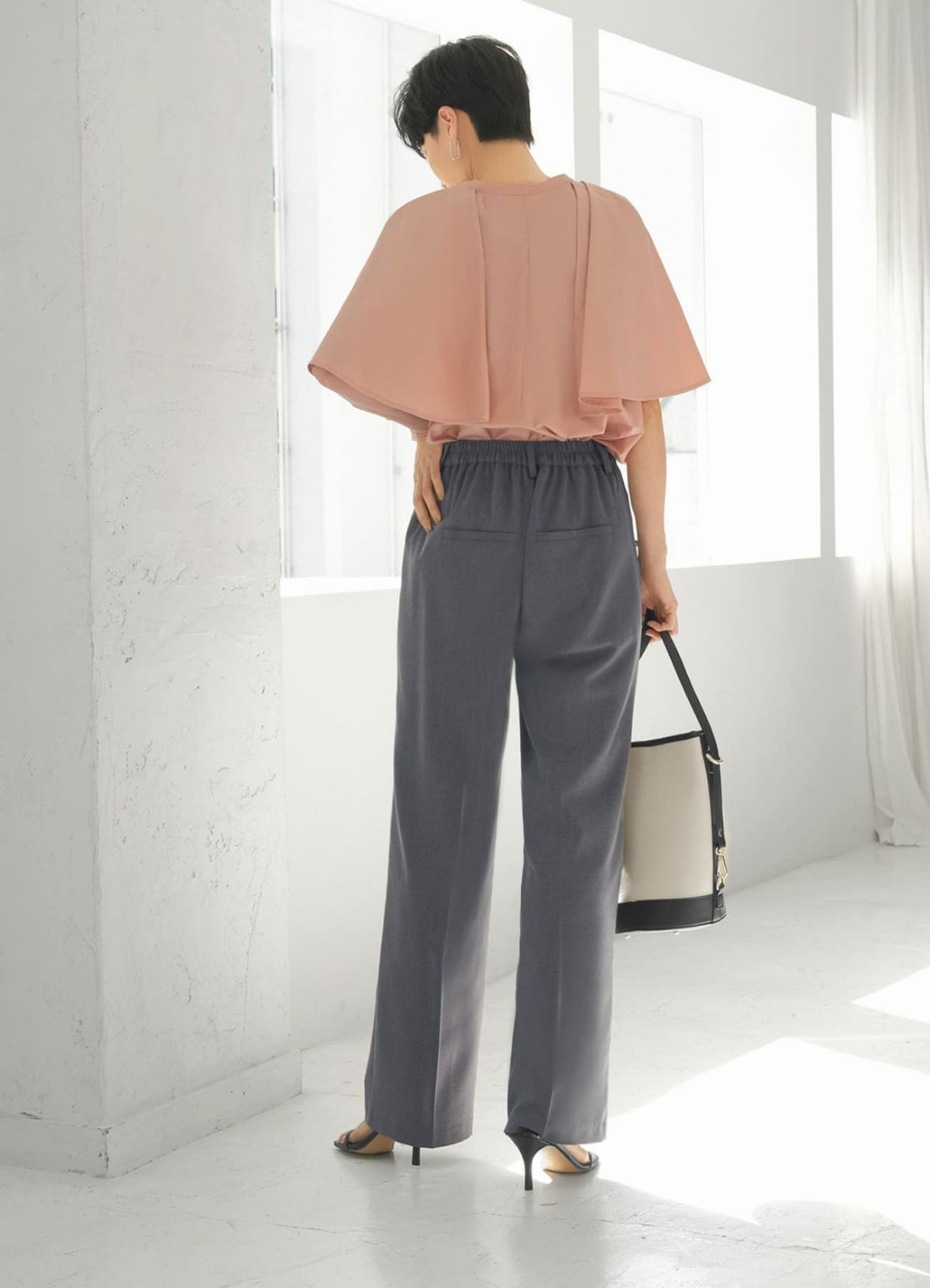 着用イメージ 165cm ピーチ