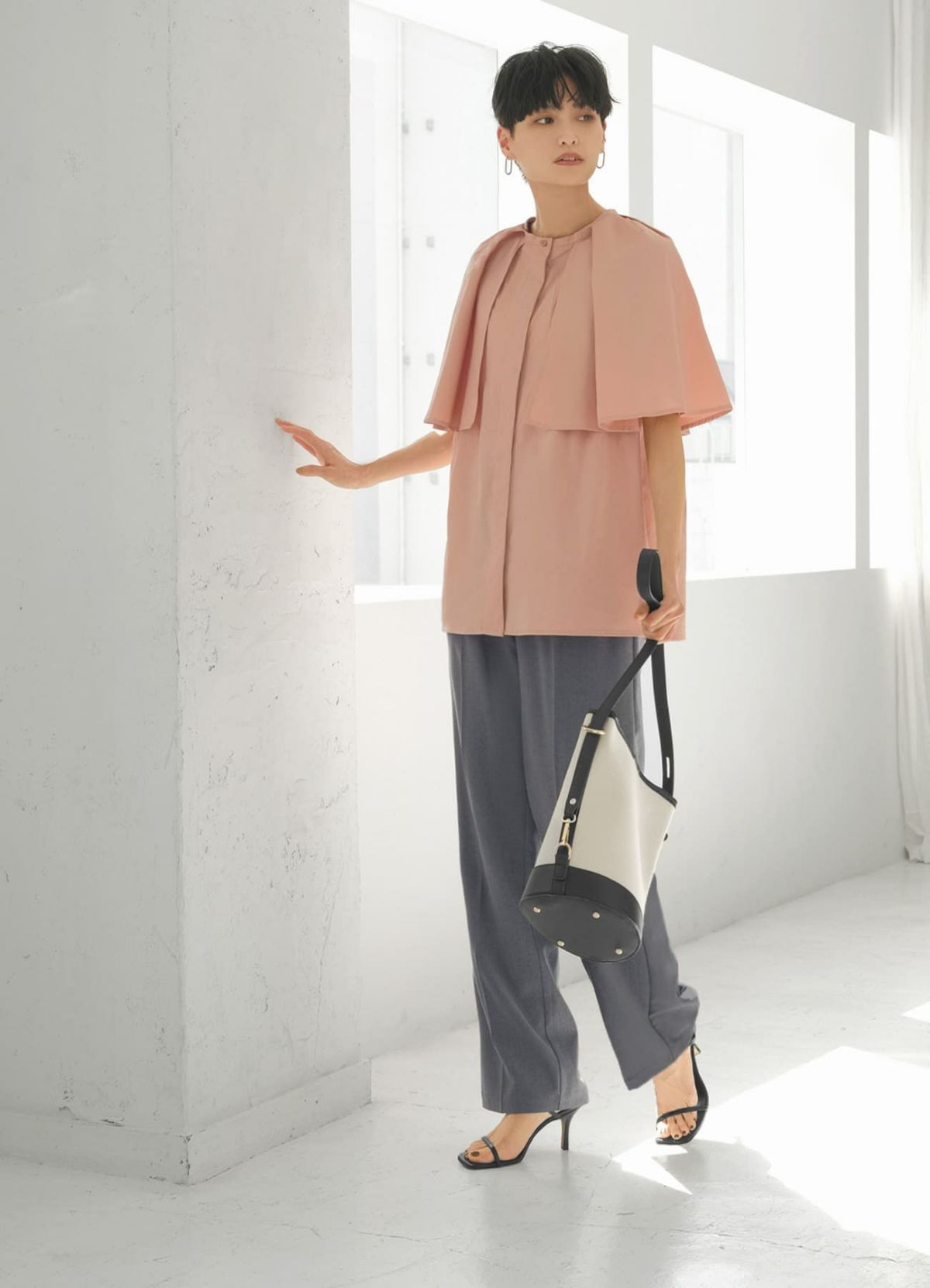 着用イメージ 165cm ピーチ