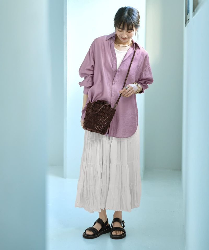 【LUXE】手編みレザーかごバッグ