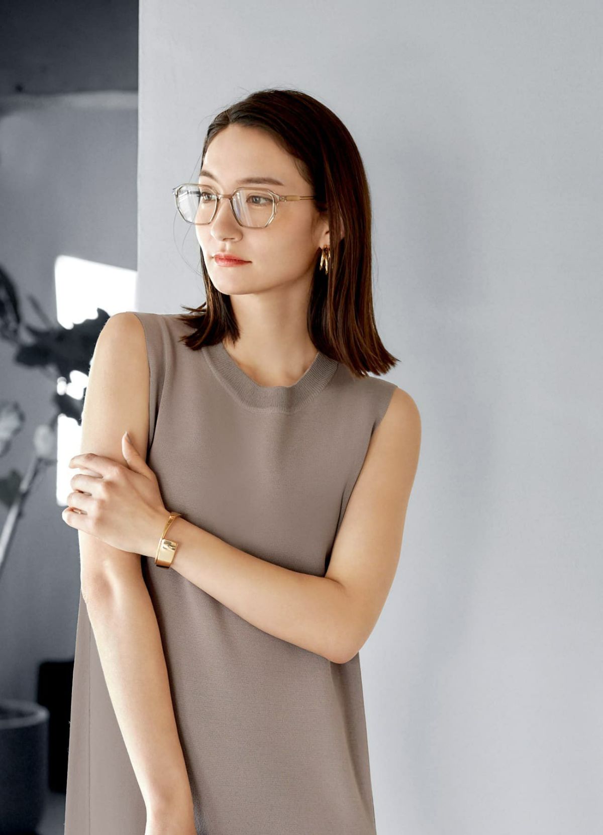 着用イメージ 165cm シアーグレー