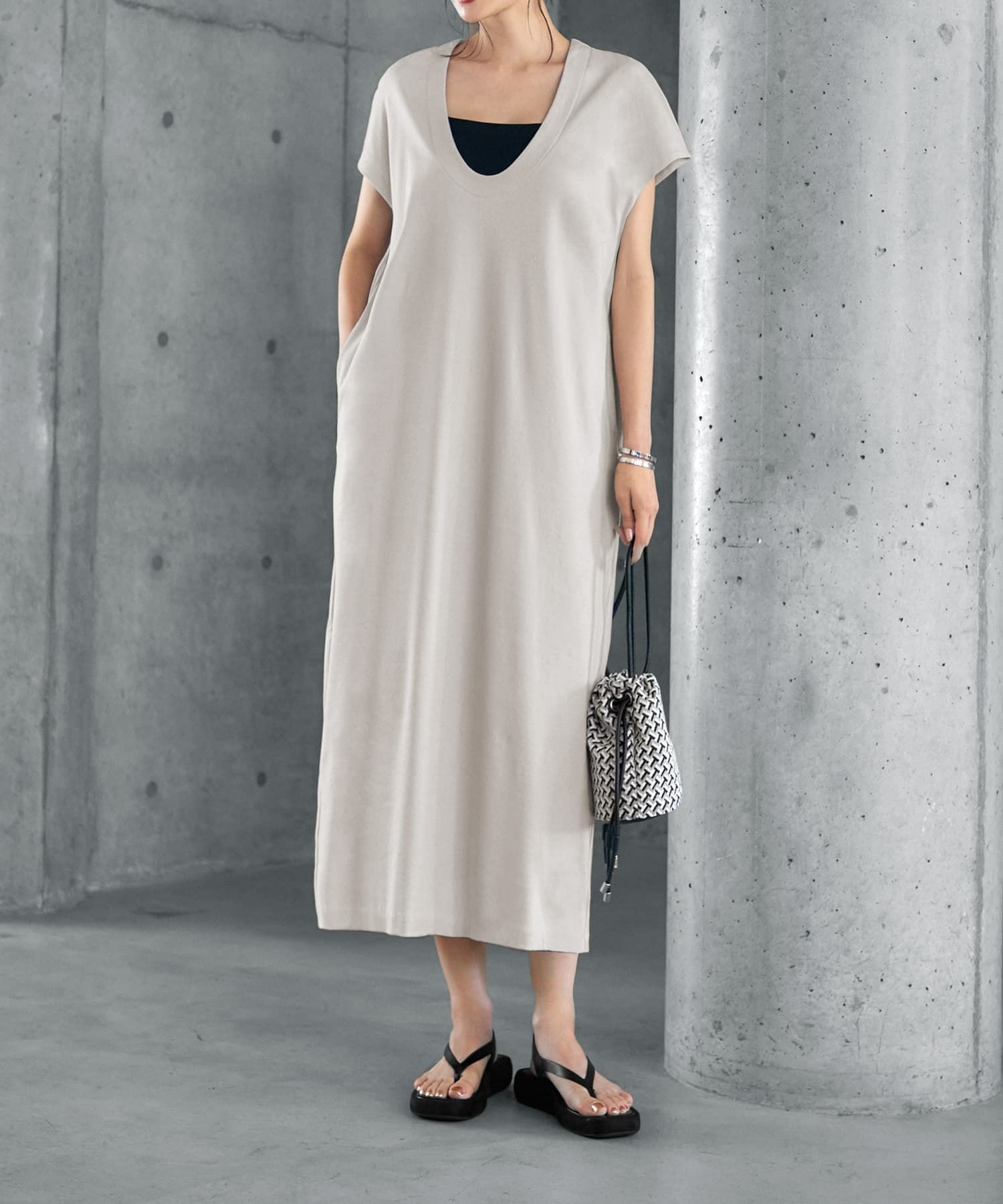 着用イメージ 165cm 着用サイズ 02 グレージュ
