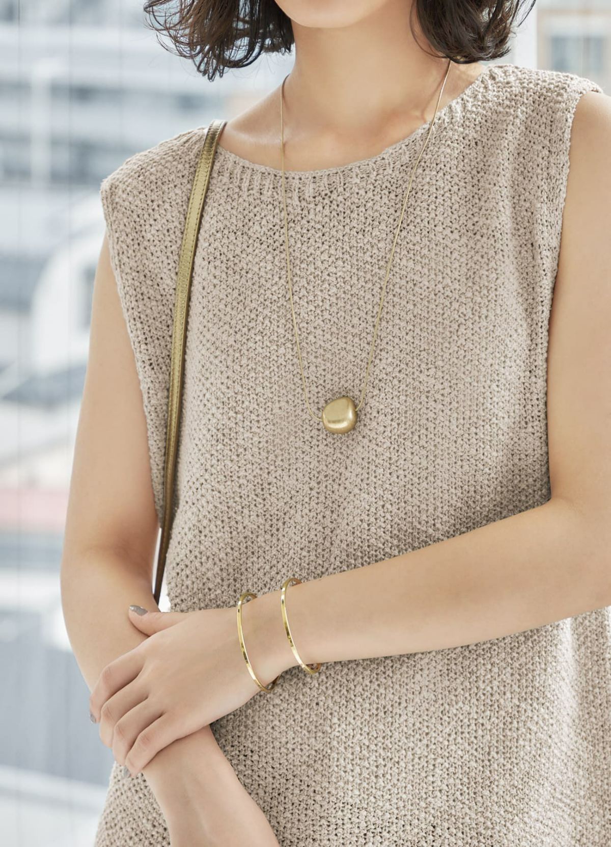 着用イメージ 167cm ゴールド