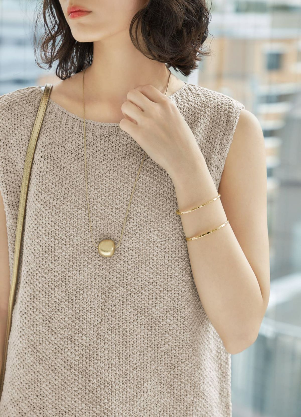 着用イメージ 167cm ゴールド