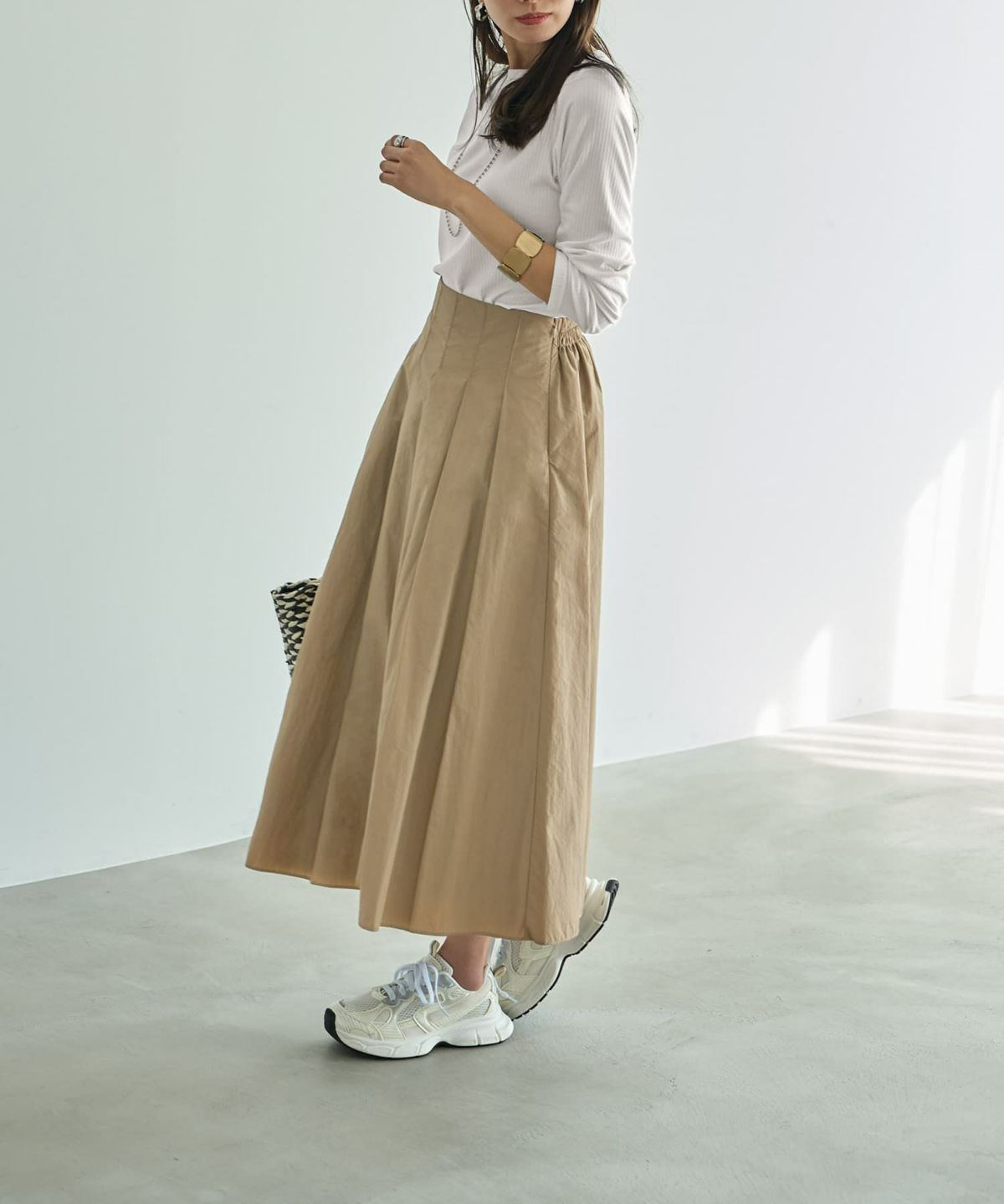 着用イメージ 165cm ベージュ