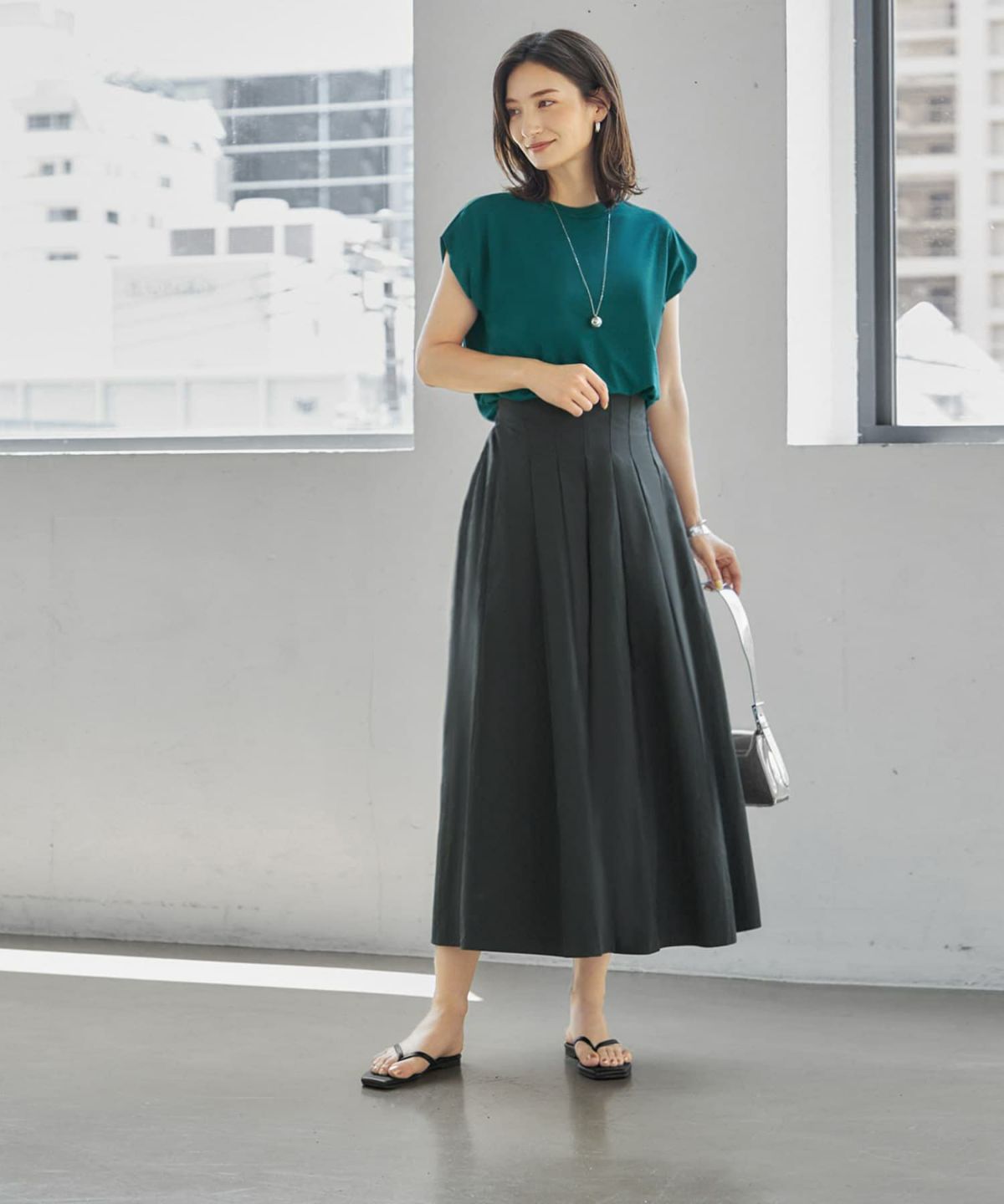 着用イメージ 165cm チャコールグレー