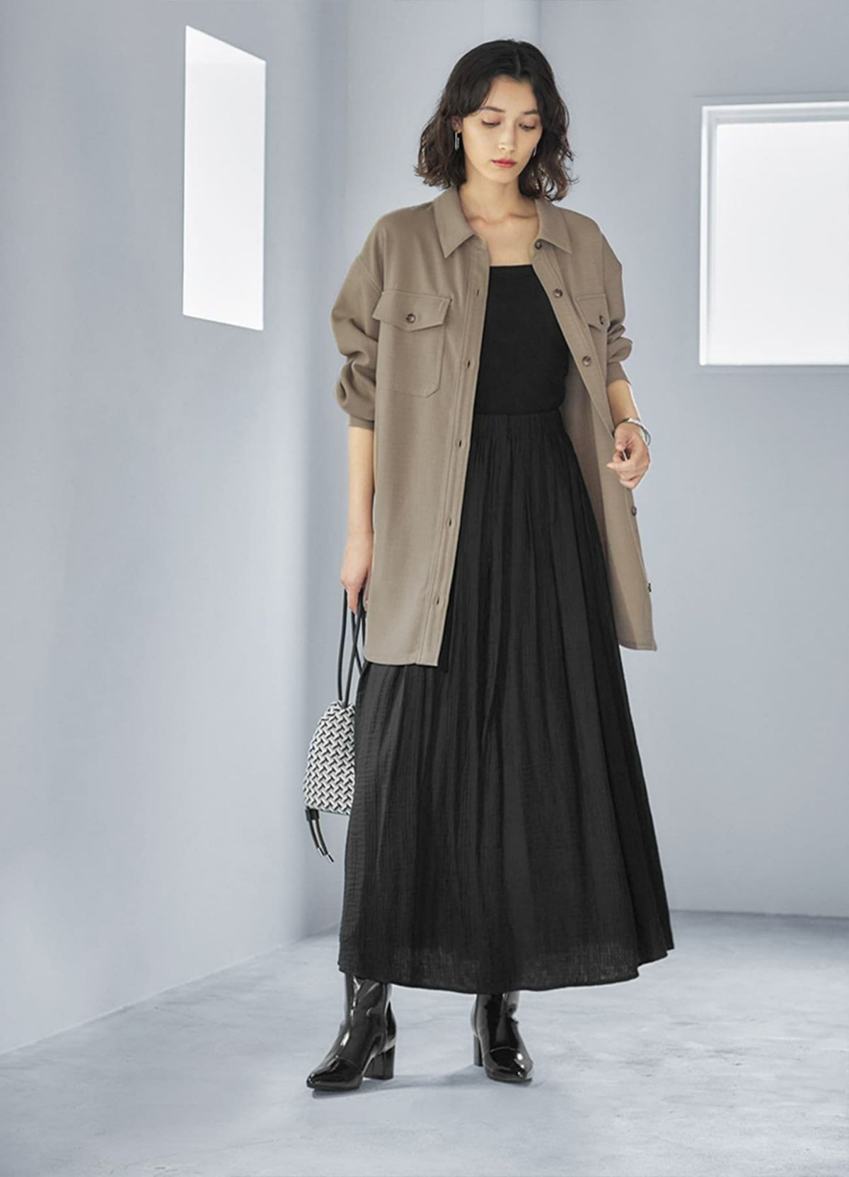 着用イメージ 167cm 着用サイズ S-M ブラック