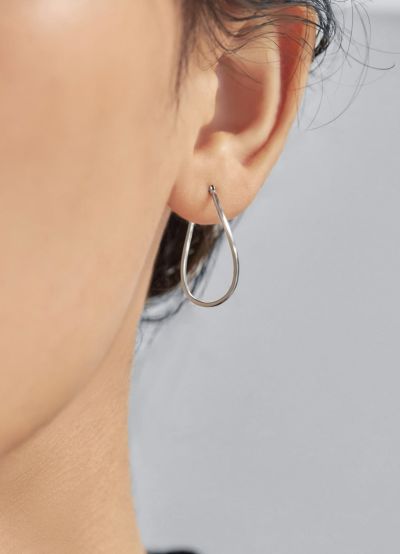 【かわいい】パールツイストスモールドロップフープピアス かわいい】パールツイストスモールドロップフープピアス