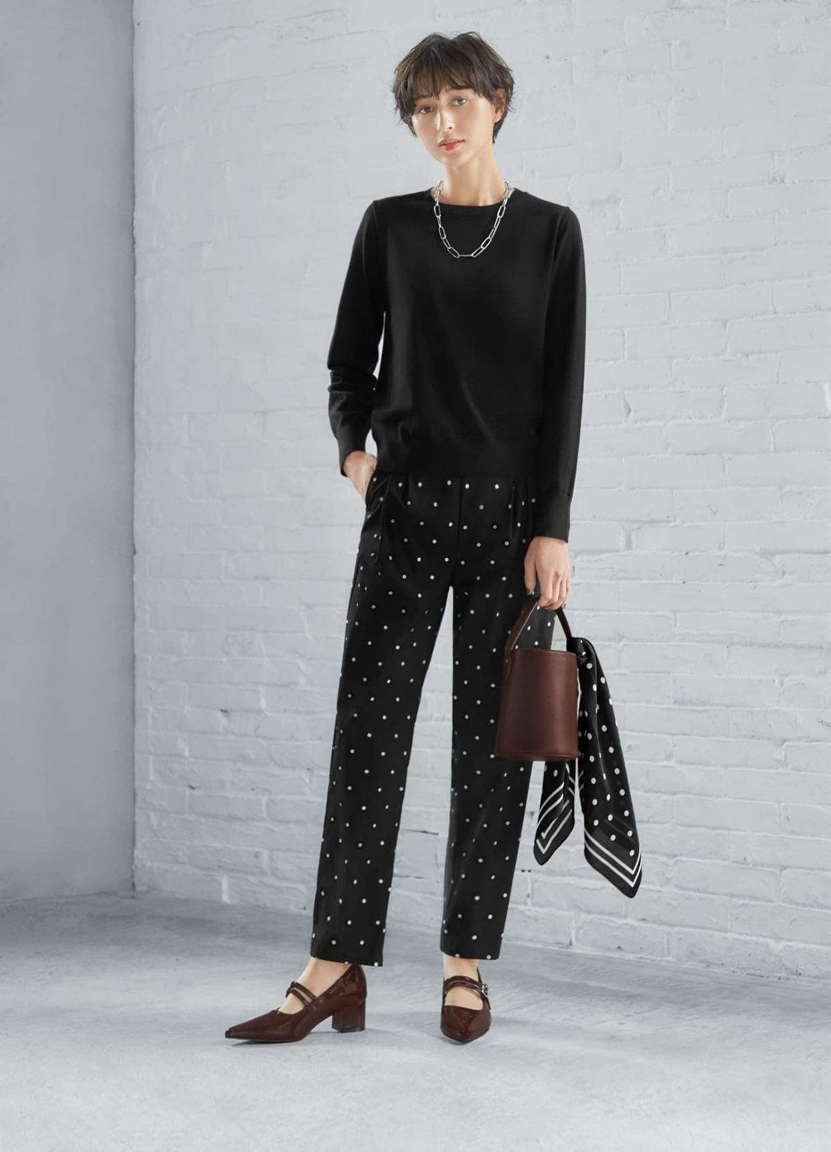 着用イメージ 168cm ダークブラウン