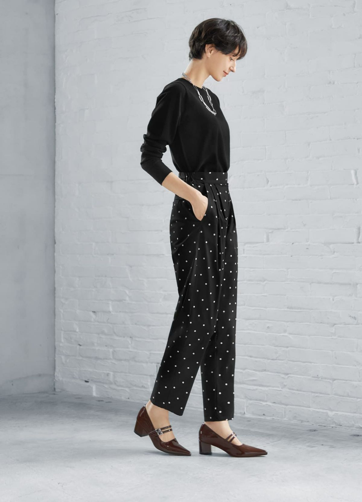 着用イメージ 168cm ダークブラウン