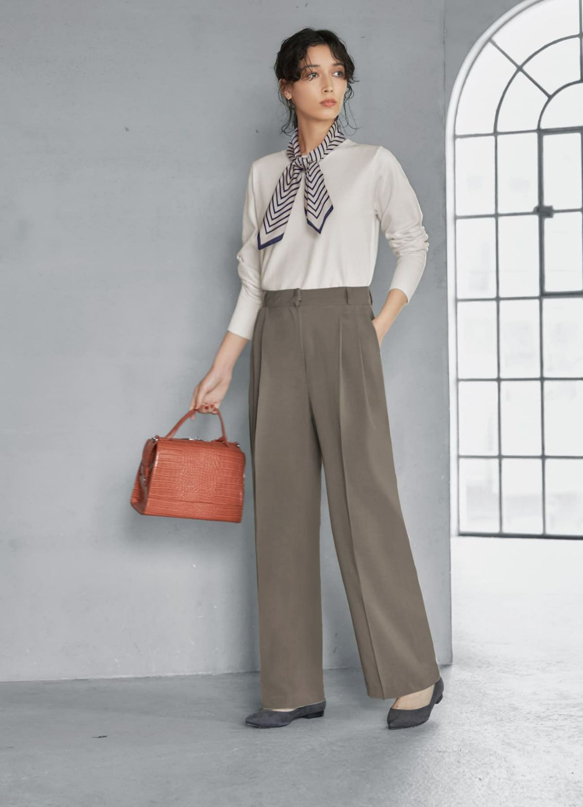 着用イメージ 167cm ホワイト