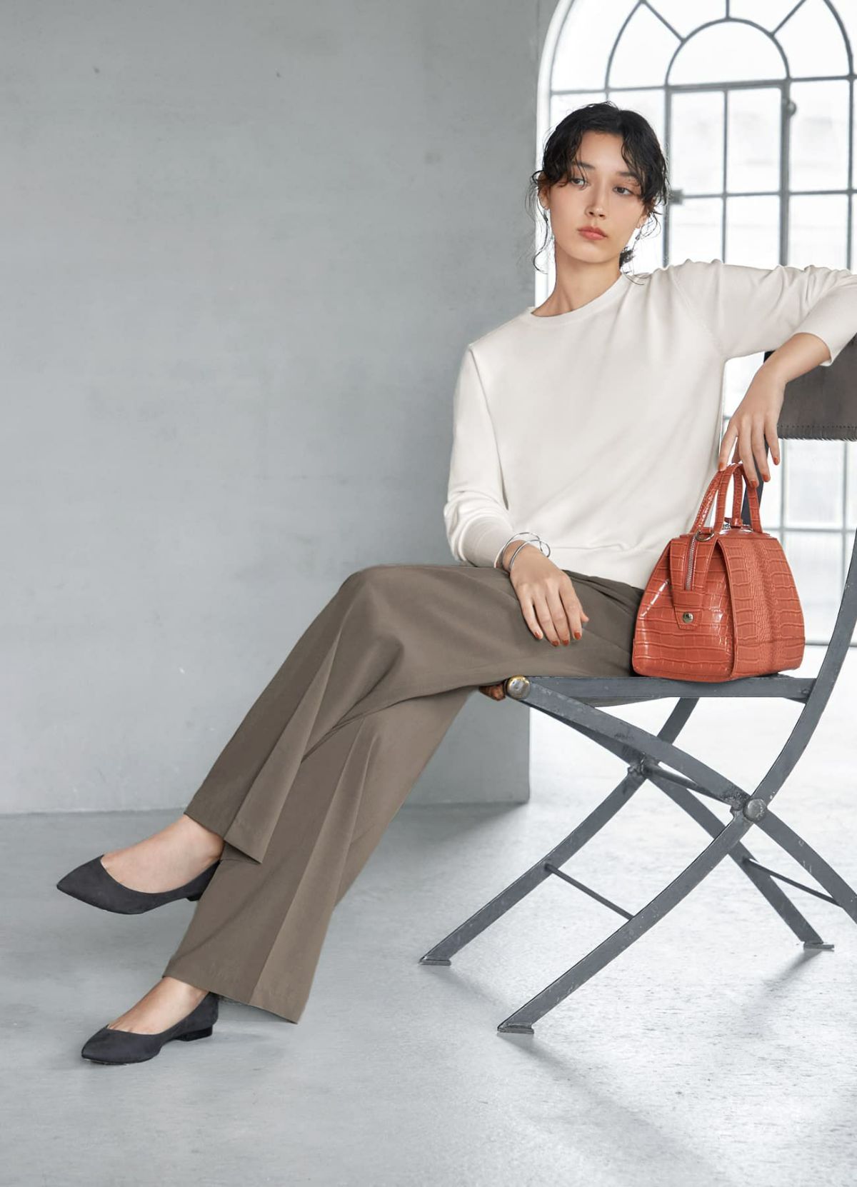 着用イメージ 167cm ホワイト