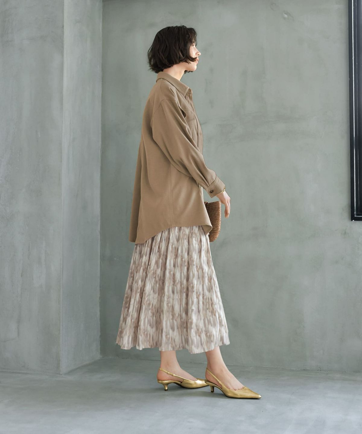 着用イメージ 168cm オリーブベージュ