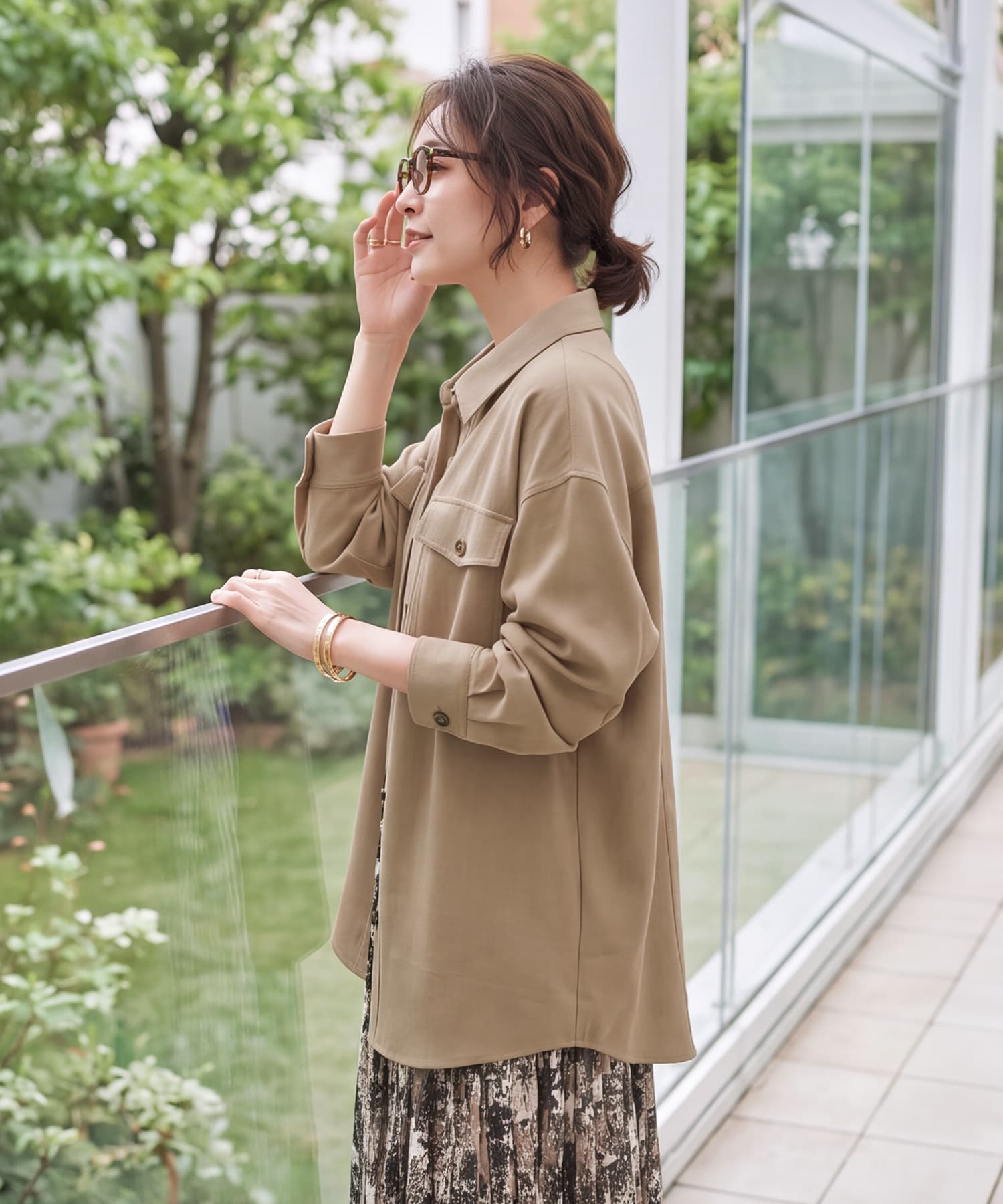 着用イメージ 168cm オリーブベージュ
