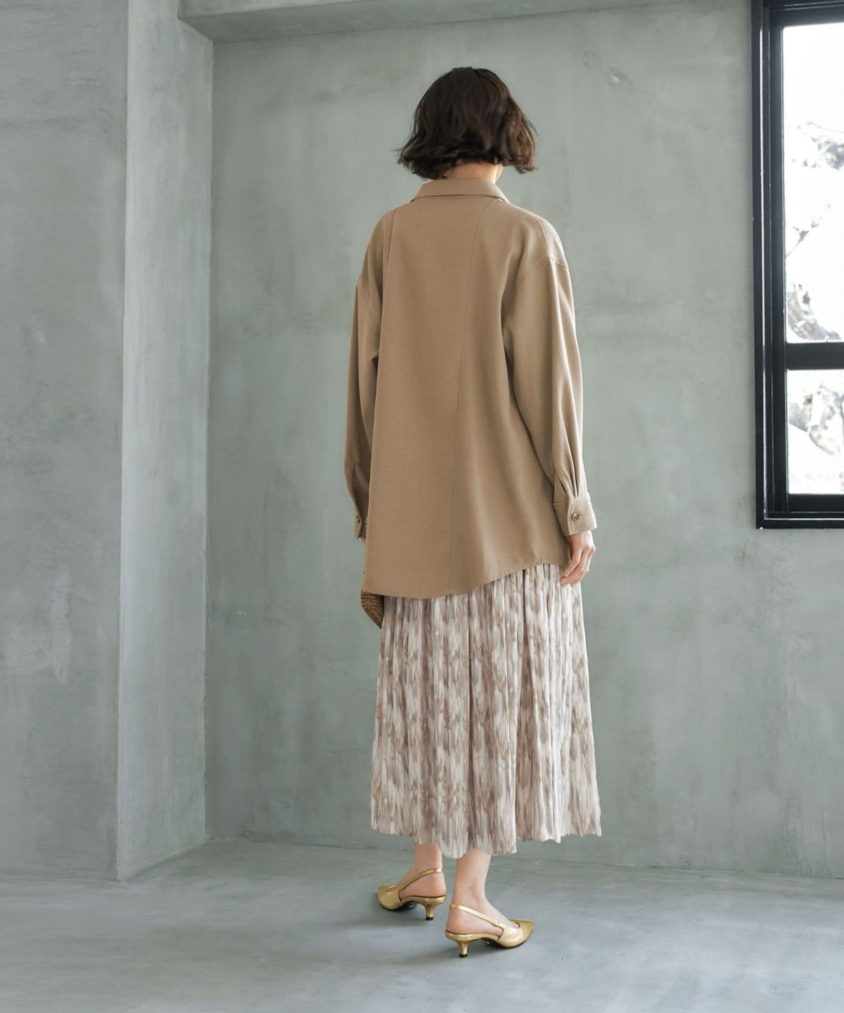 着用イメージ 168cm オリーブベージュ