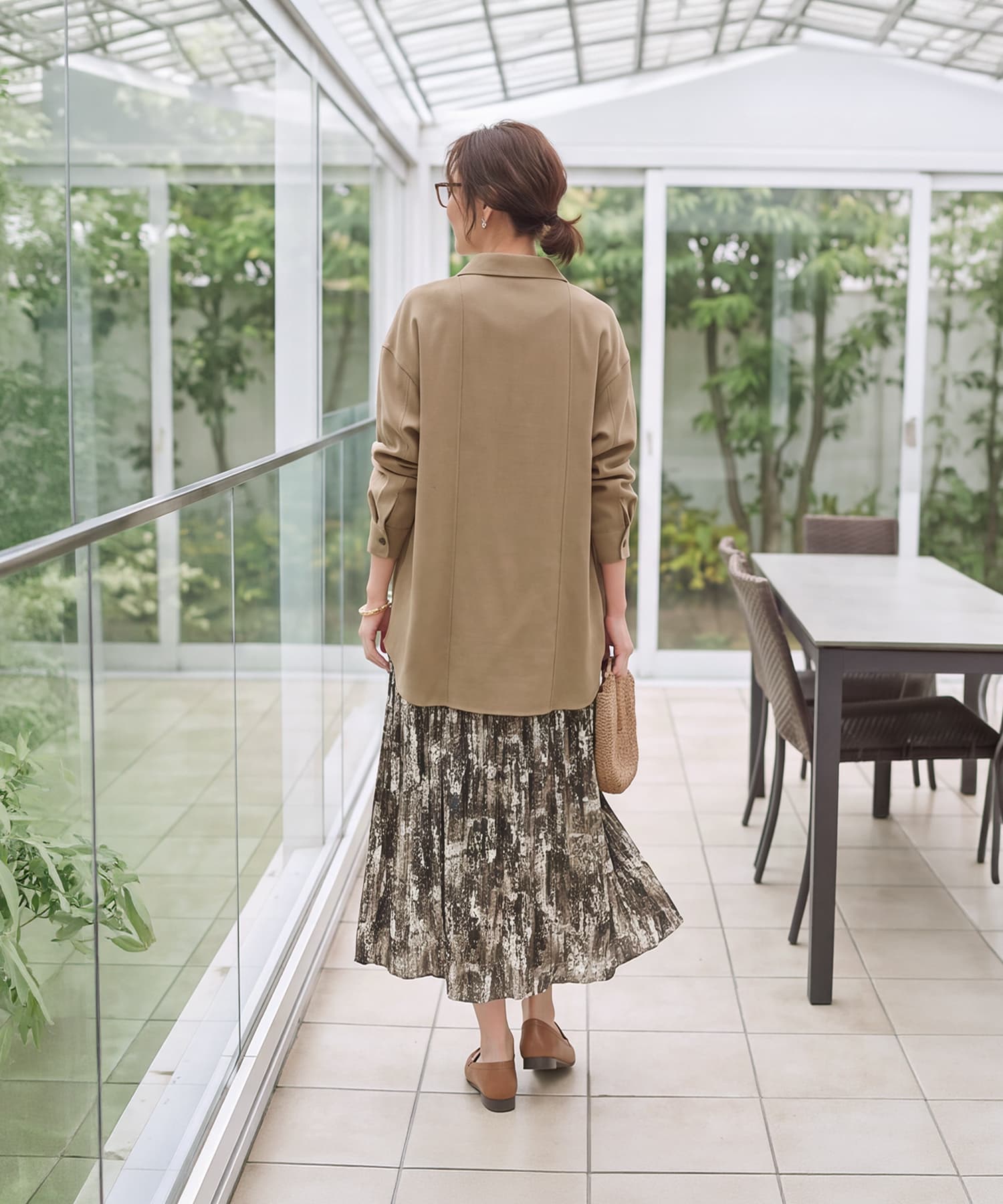 着用イメージ 168cm オリーブベージュ
