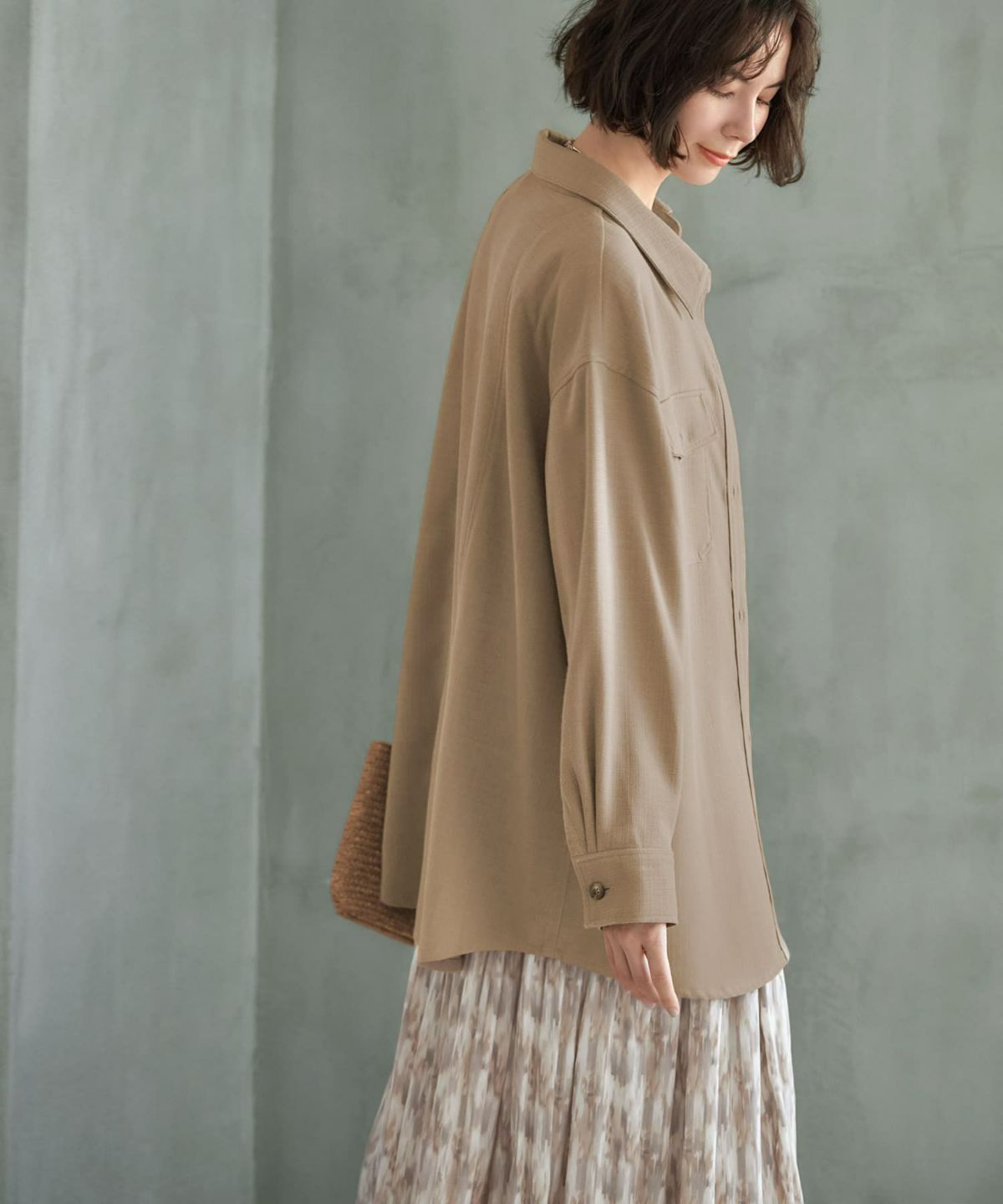 着用イメージ 168cm オリーブベージュ