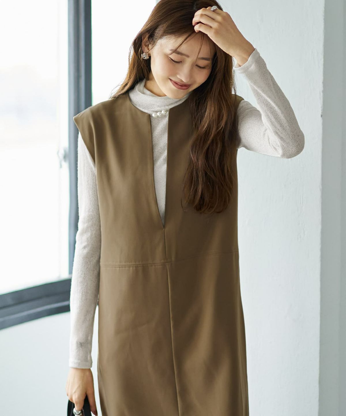 着用イメージ 166cm ホワイトミックス Sサイズ