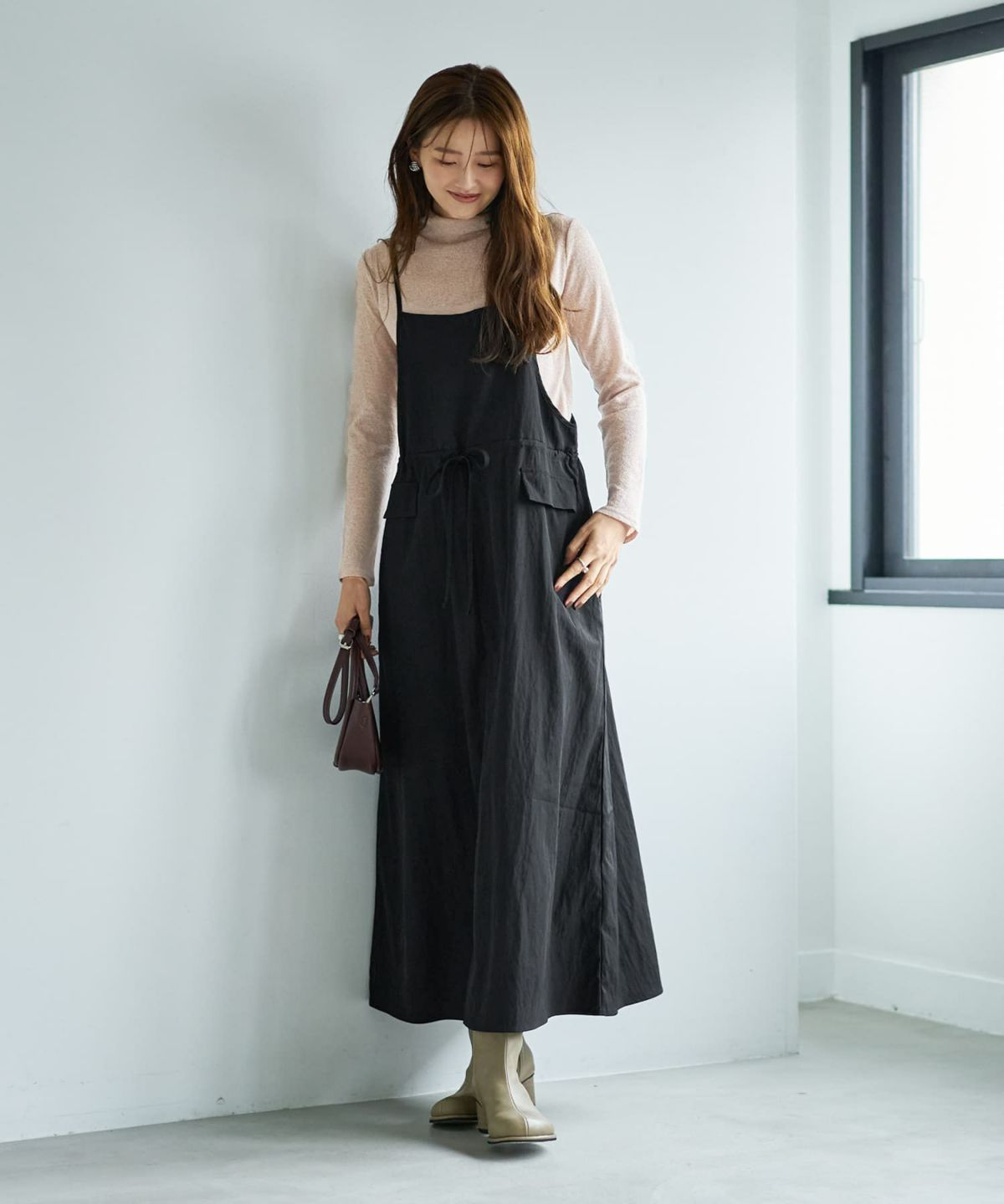 着用イメージ 166cm ベージュミックス Sサイズ