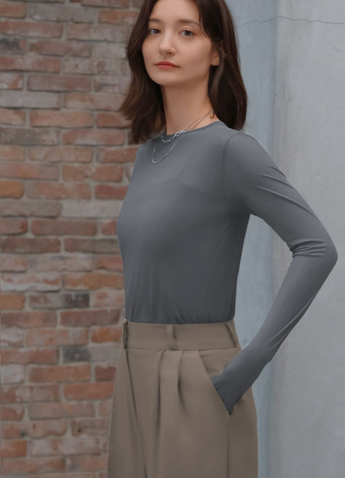 着用イメージ 165cm チャコール