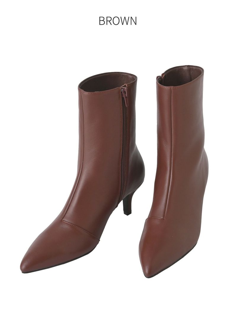 m*m様 DEISELブラックレザー ポインテッドトゥブーツ ◇ポインテッドトゥ6.5cmレザーブーツ／カラーB | おしゃれな