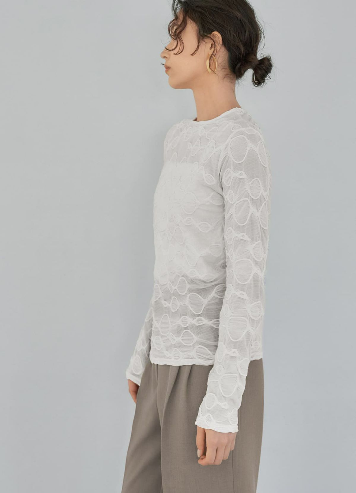 着用イメージ 165cm 着用サイズ S-M アイボリー